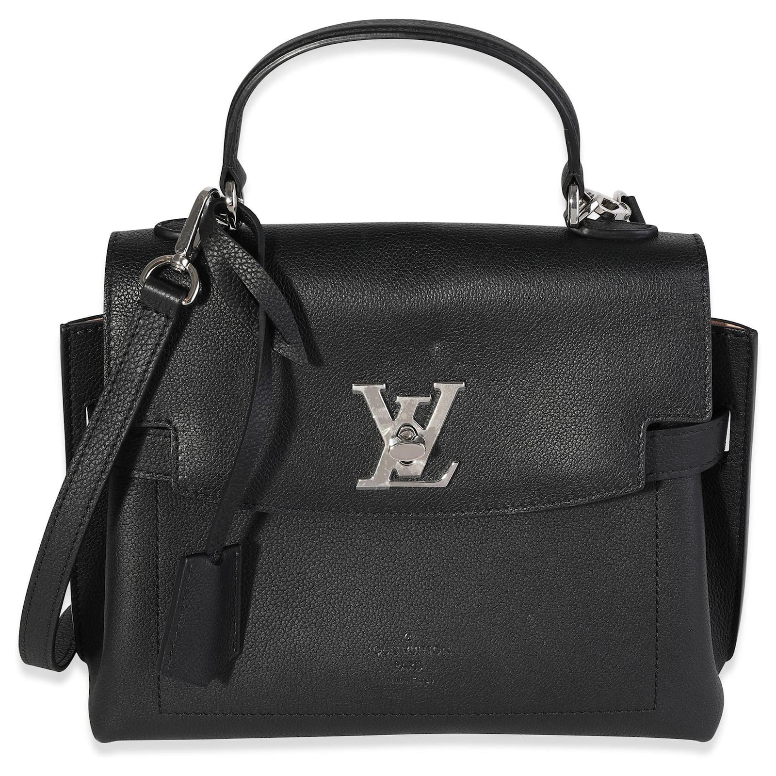 Louis Vuitton Black Soft Calfskin Lockme Ever Bb Silver Hardware, 2020, Womens Handbag