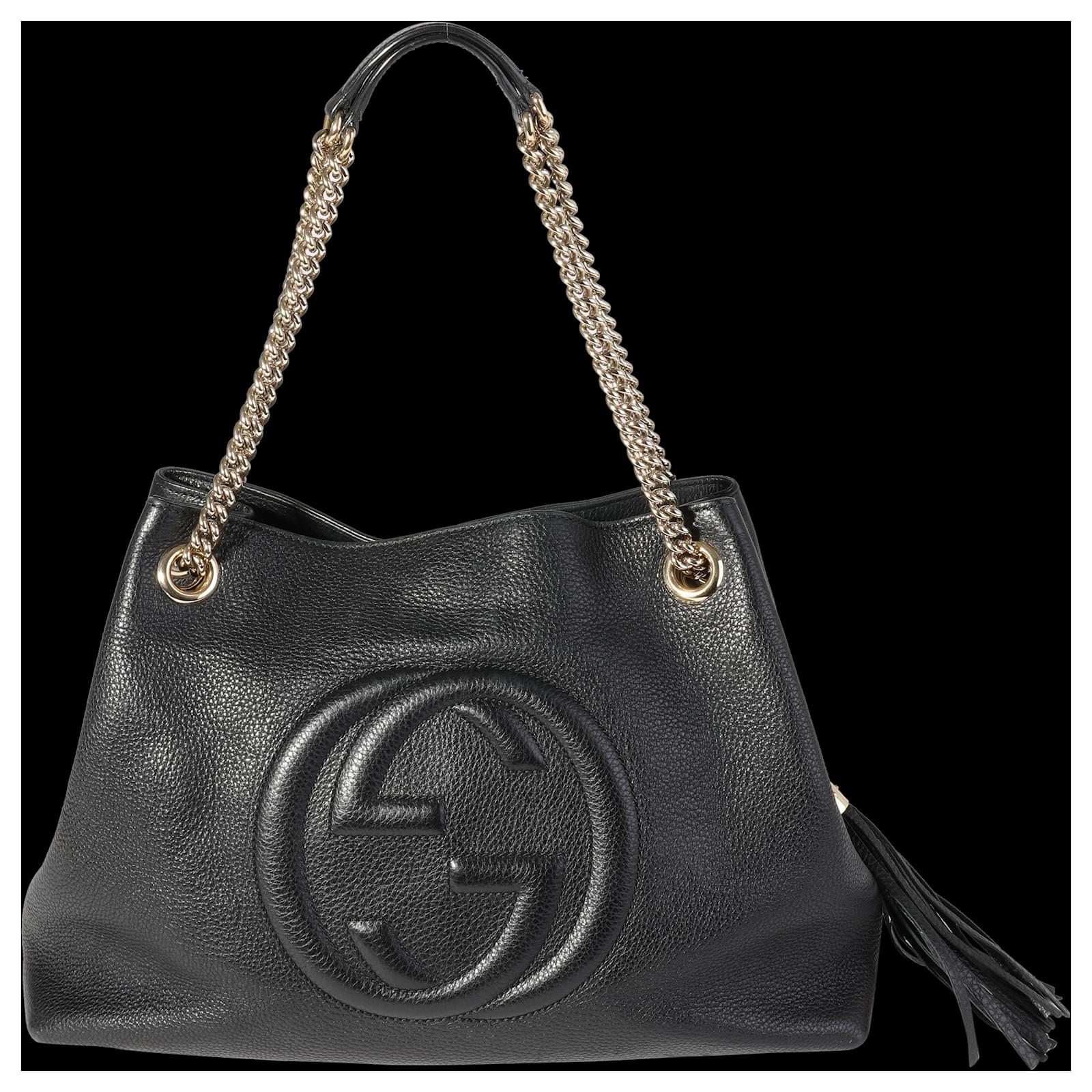 Sac bandouli re Soho moyen en cuir grain noir Gucci ref.614678