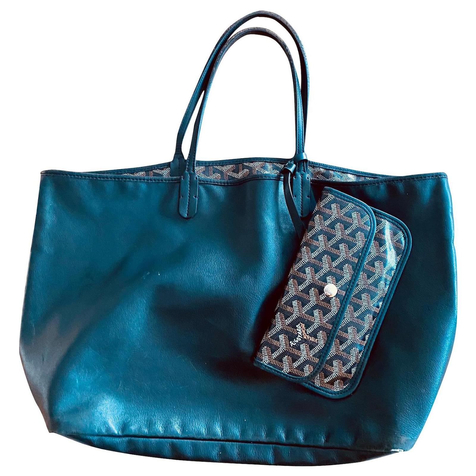 Preloved Goyard St. Louis Tote PM Navy Blue, Luxury, Bags