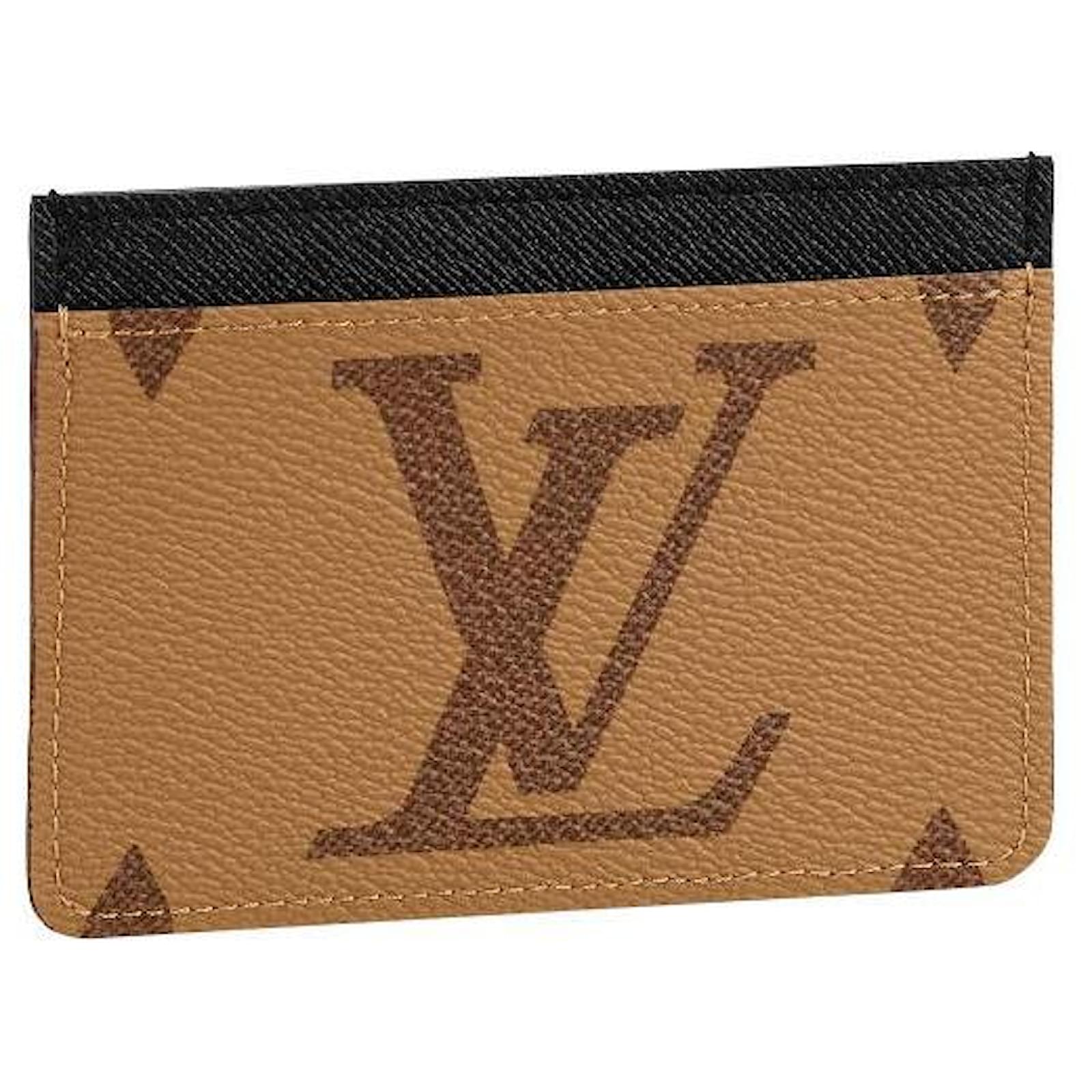 Louis Vuitton LV Side up card holder new Brown Leather ref.615462