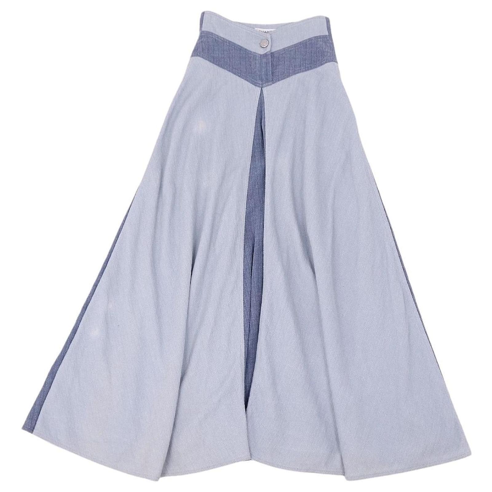 jupe chanel 16SS tweed P53964 jupe longue évasée bas femme Coton