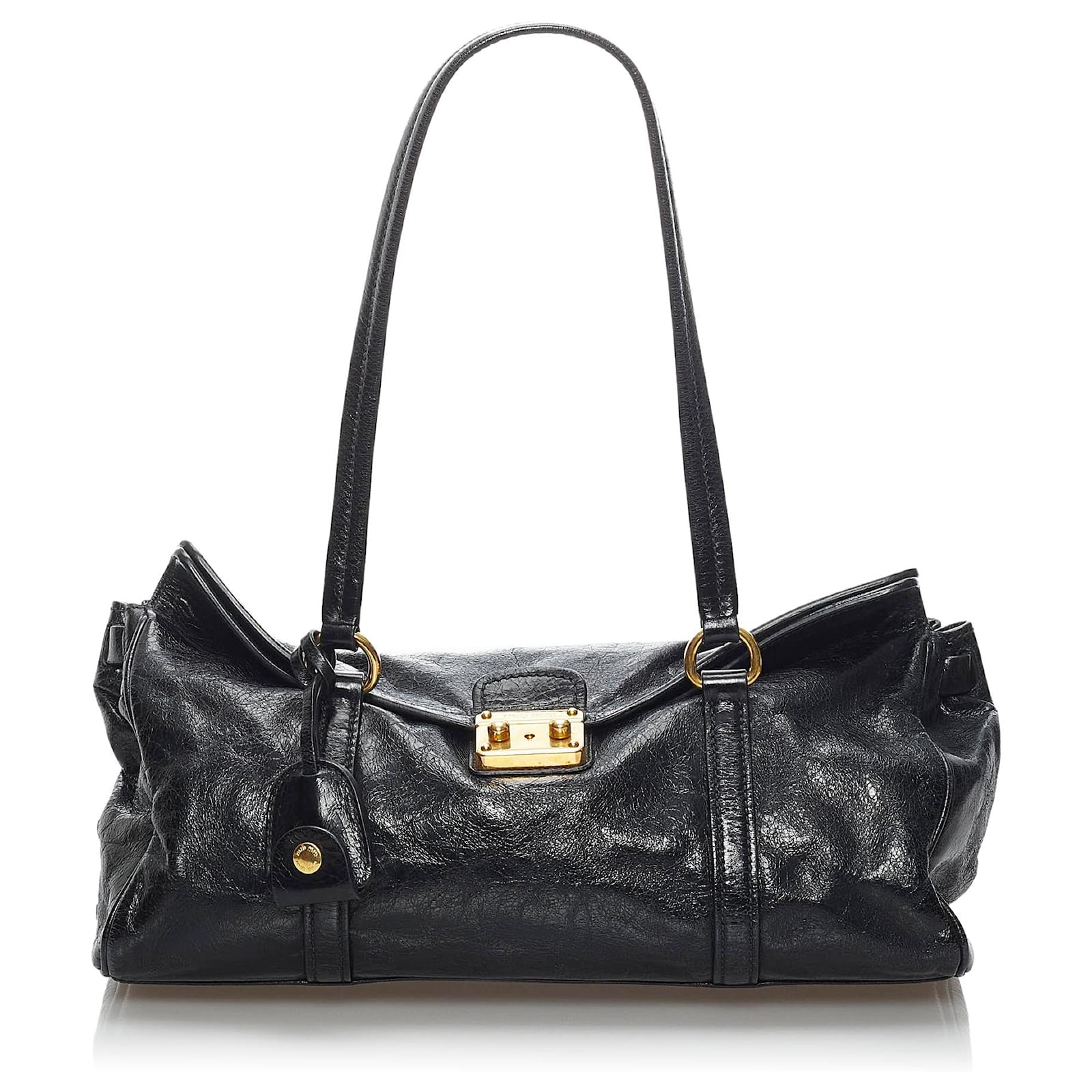 Miu Miu Black Leather Shoulder Bag ref.615708 Joli Closet