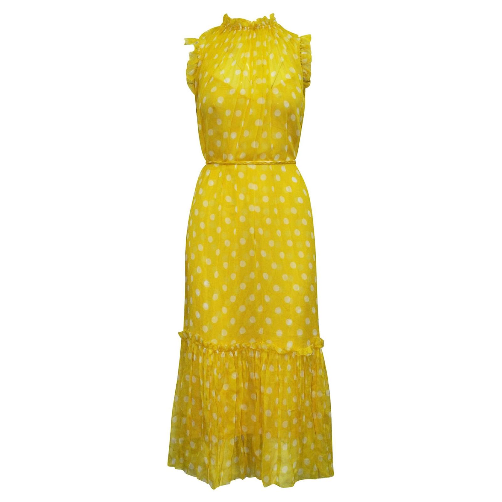 Zimmermann Bright Yellow Print Flattering Summer Dress Polyester ref ...