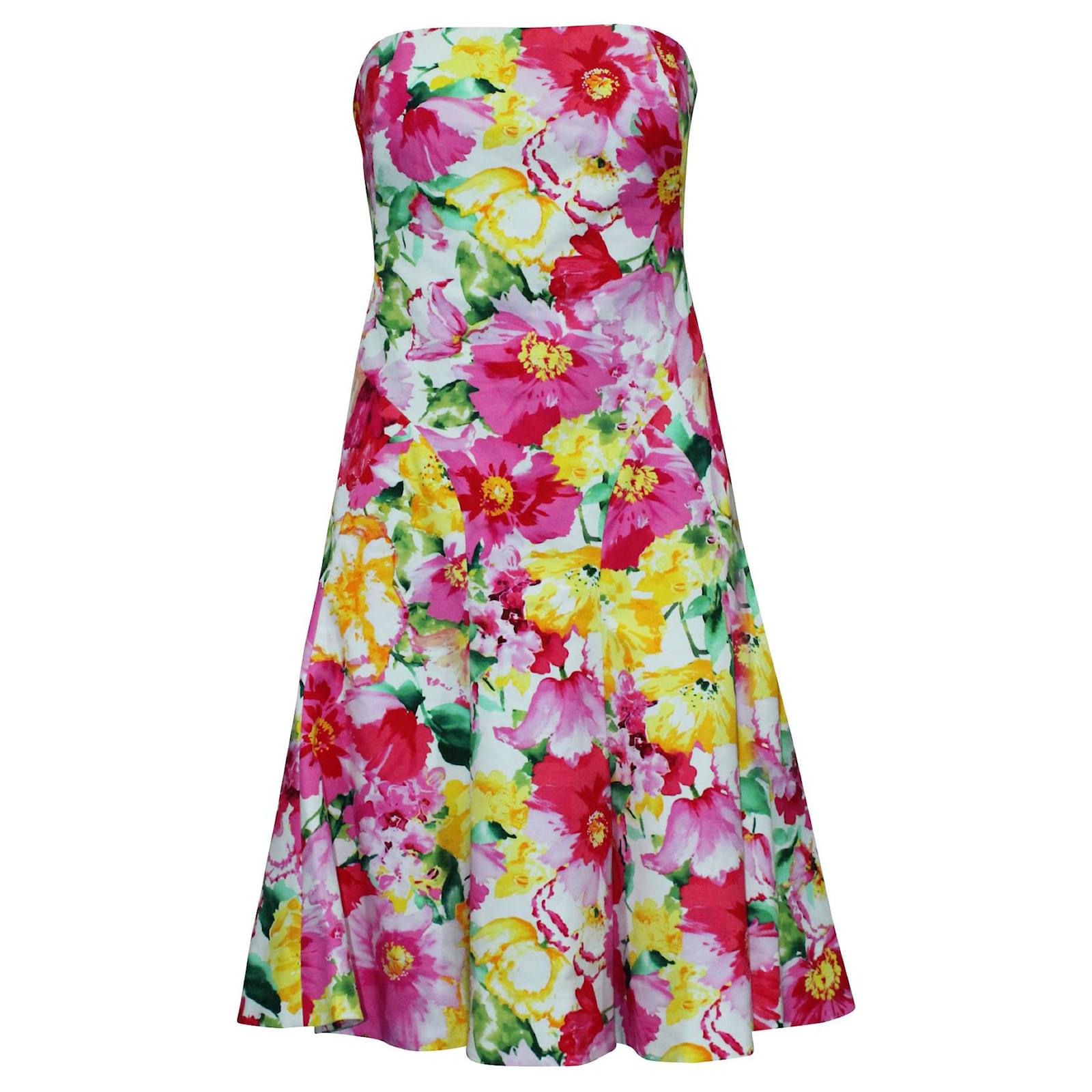 Polo Ralph Lauren Abito senza spalline con stampa floreale a