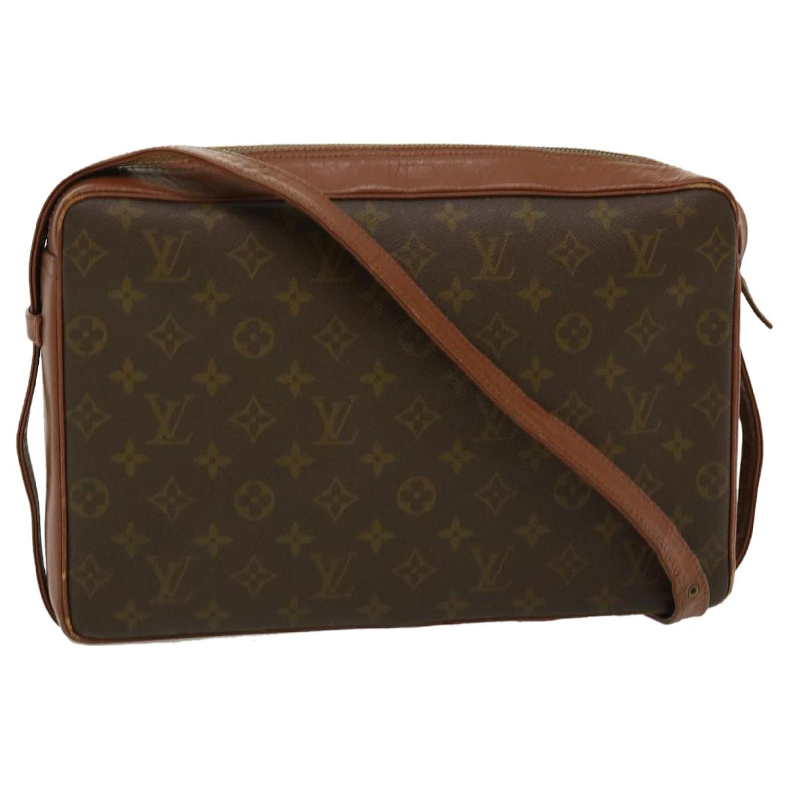 Louis Vuitton Deauville Monogram Satchel Bag Zip Leather Purse Handbag  Brown LV