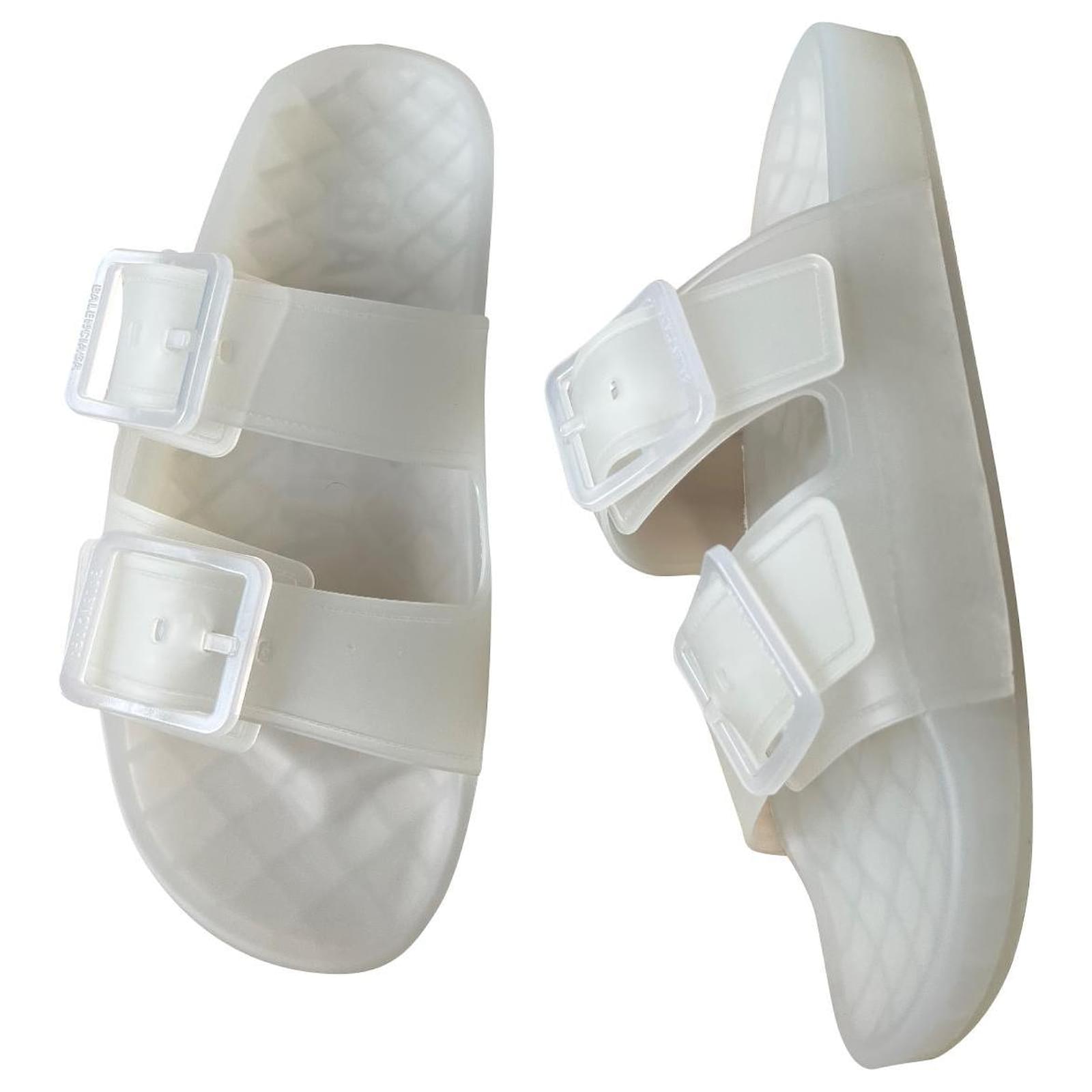 røveri Produktion Allergi Balenciaga Men Sandals White Rubber ref.616245 - Joli Closet