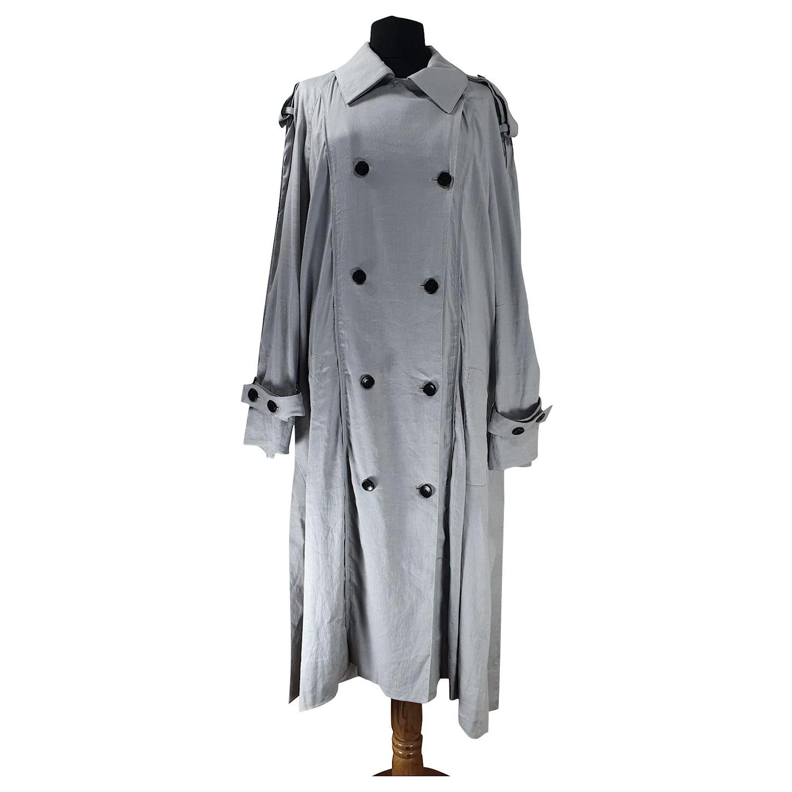 Proenza Schouler Trench coats Grey Viscose Linen Elastane ref