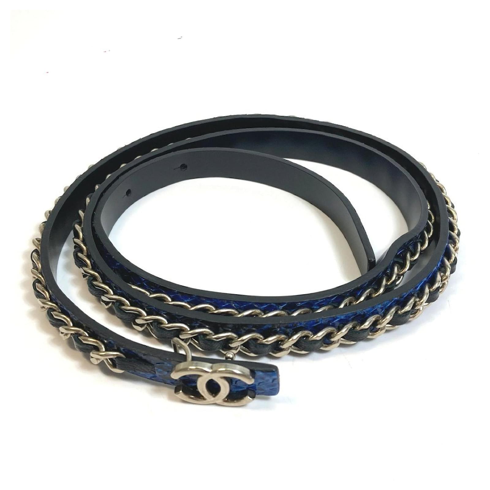 Chanel Belts Blue Leather Joli Closet