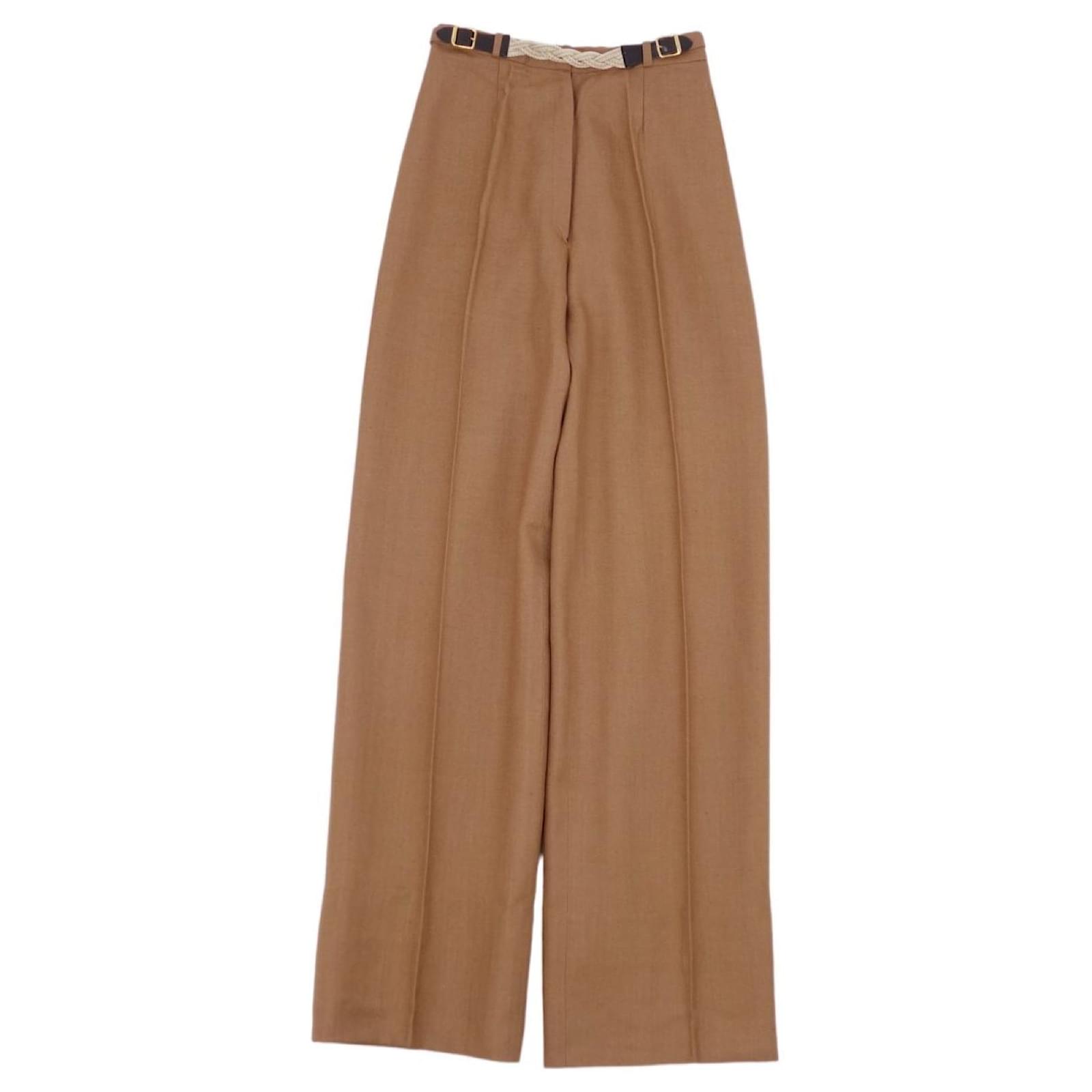 Hermès Hermes Silk Trousers Brown ref.616398 - Joli Closet