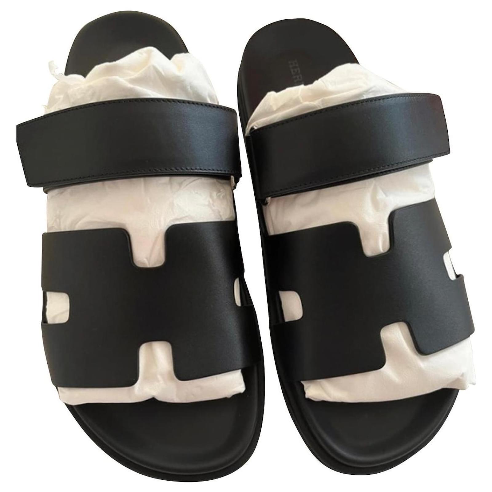 Hermès Cyprus sandals Black Lambskin ref.617135 - Joli Closet