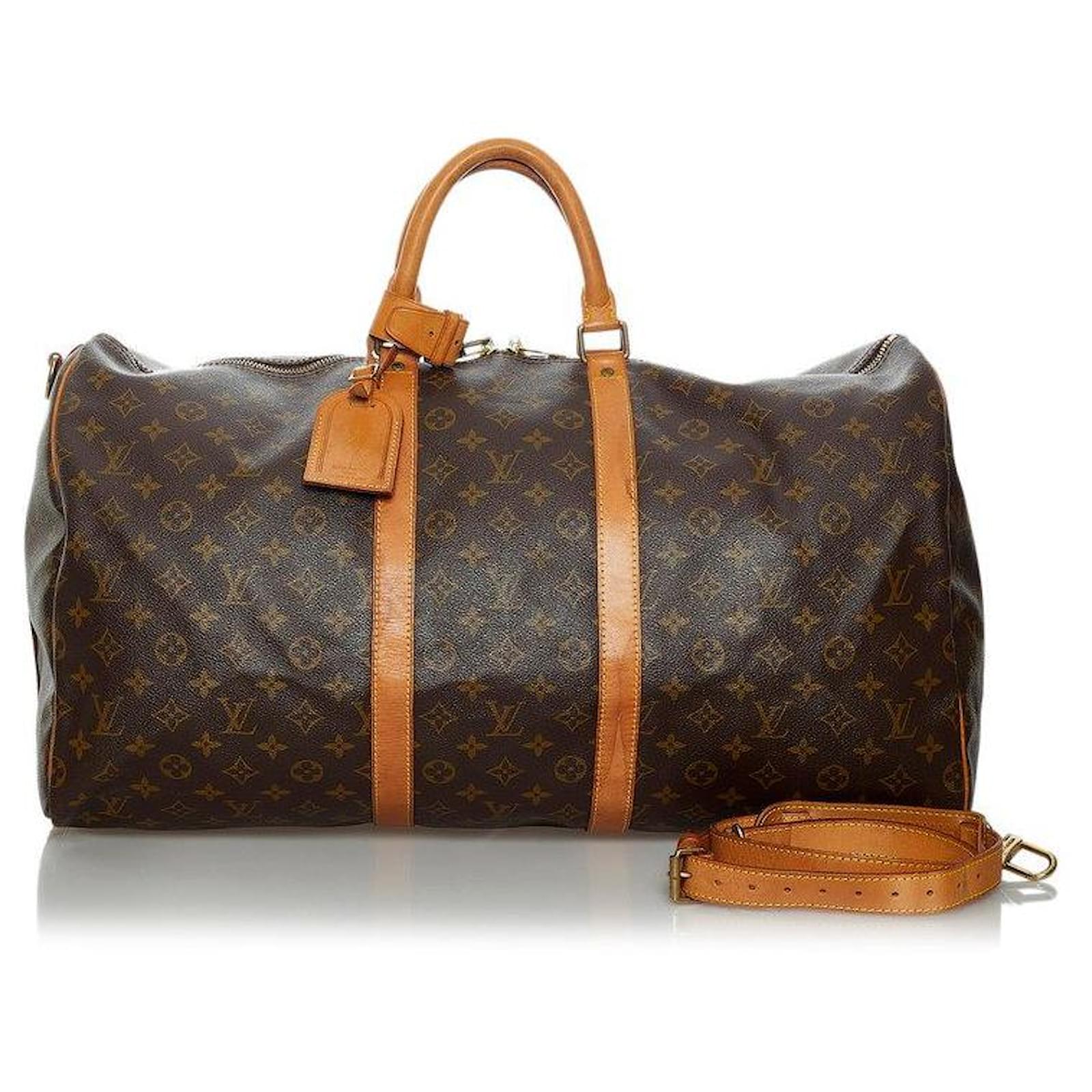 Louis Vuitton Keepall Bandouliere 55 Brown in Monogram Coated
