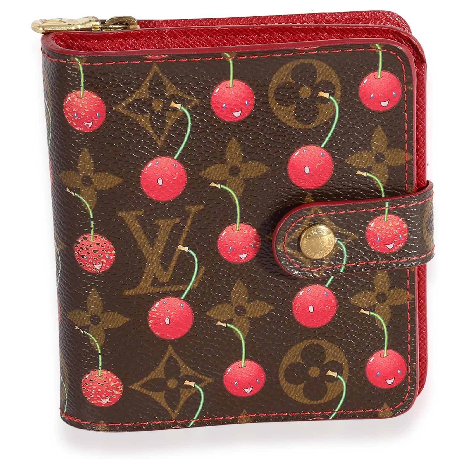 Louis Vuitton X Takashi Murakami Monogram Cerises Compact Wallet Brown  Cloth ref.617618 - Joli Closet