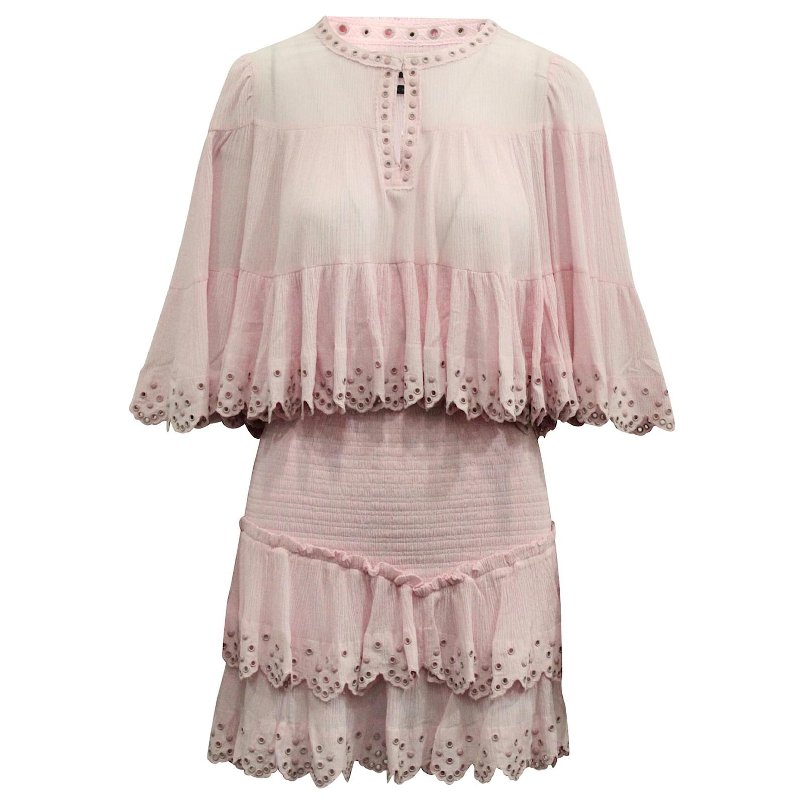 effect item Regenboog Isabel Marant Eyelet Top and Skirt Set in Pink Cotton ref.617660 - Joli  Closet