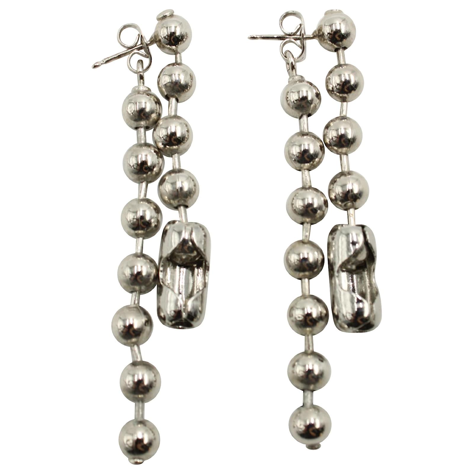 ピアス MAISON MARGIELA Chain-link Sterling Silver Earrings Maison Margiela Chain-link Sterling Silver Earrings In