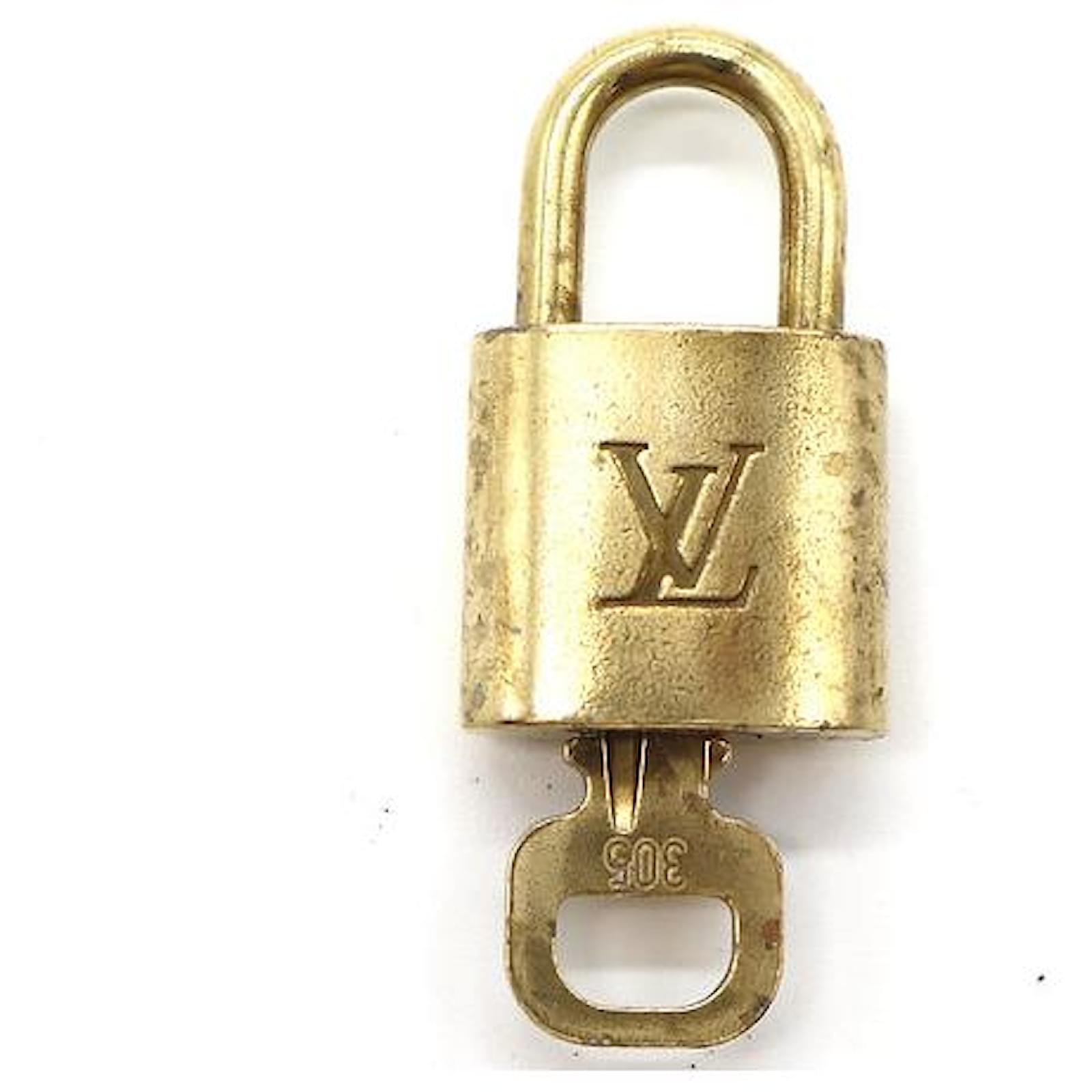 Louis Vuitton Brass Padlock & Key Set - Gold Bag Accessories