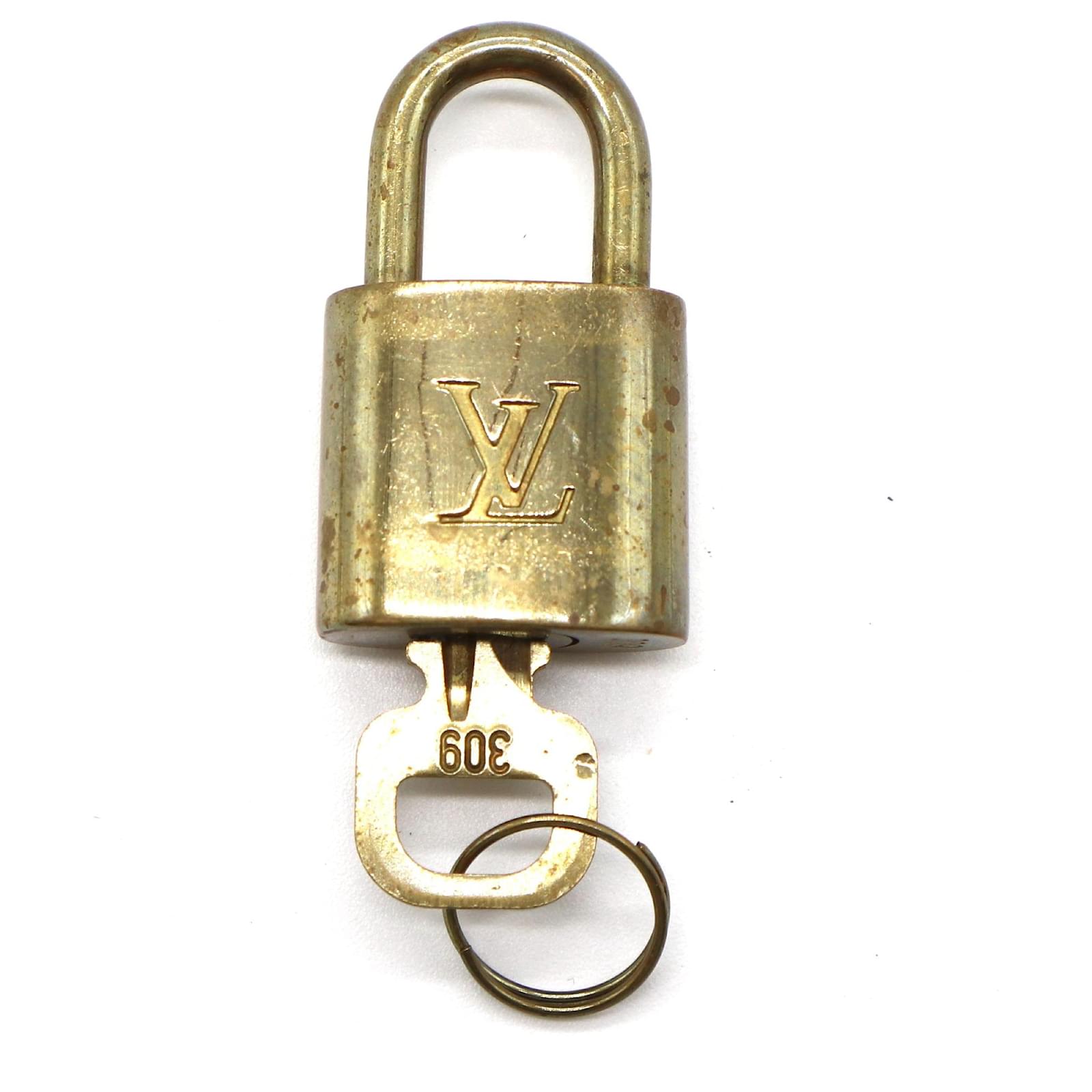 Louis Vuitton #309 Silver Padlock and Key Set Excellent Lock with
