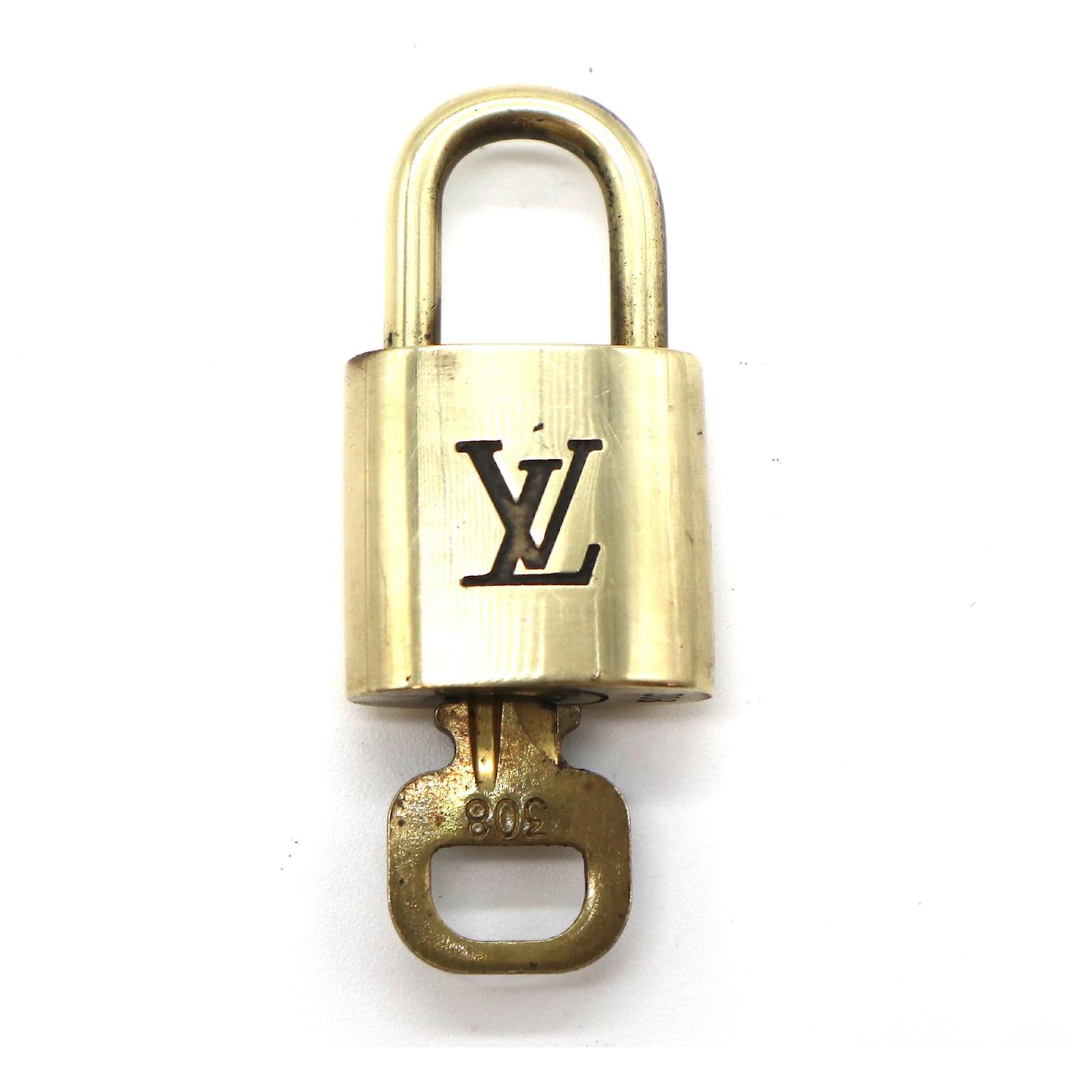 Louis Vuitton PadLock Lock & Key for Bags Brass Gold