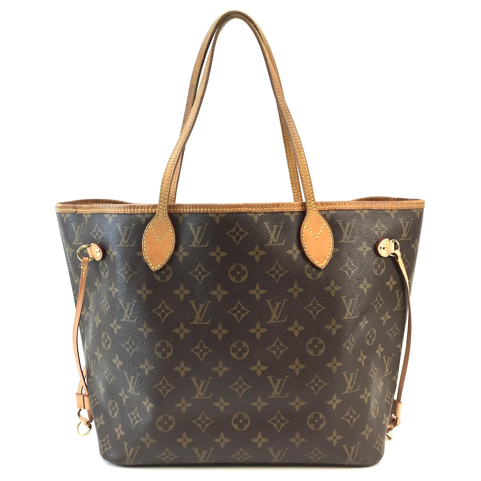 Louis Vuitton Neverfull mm Monogram Canvas Tote Bag Brown