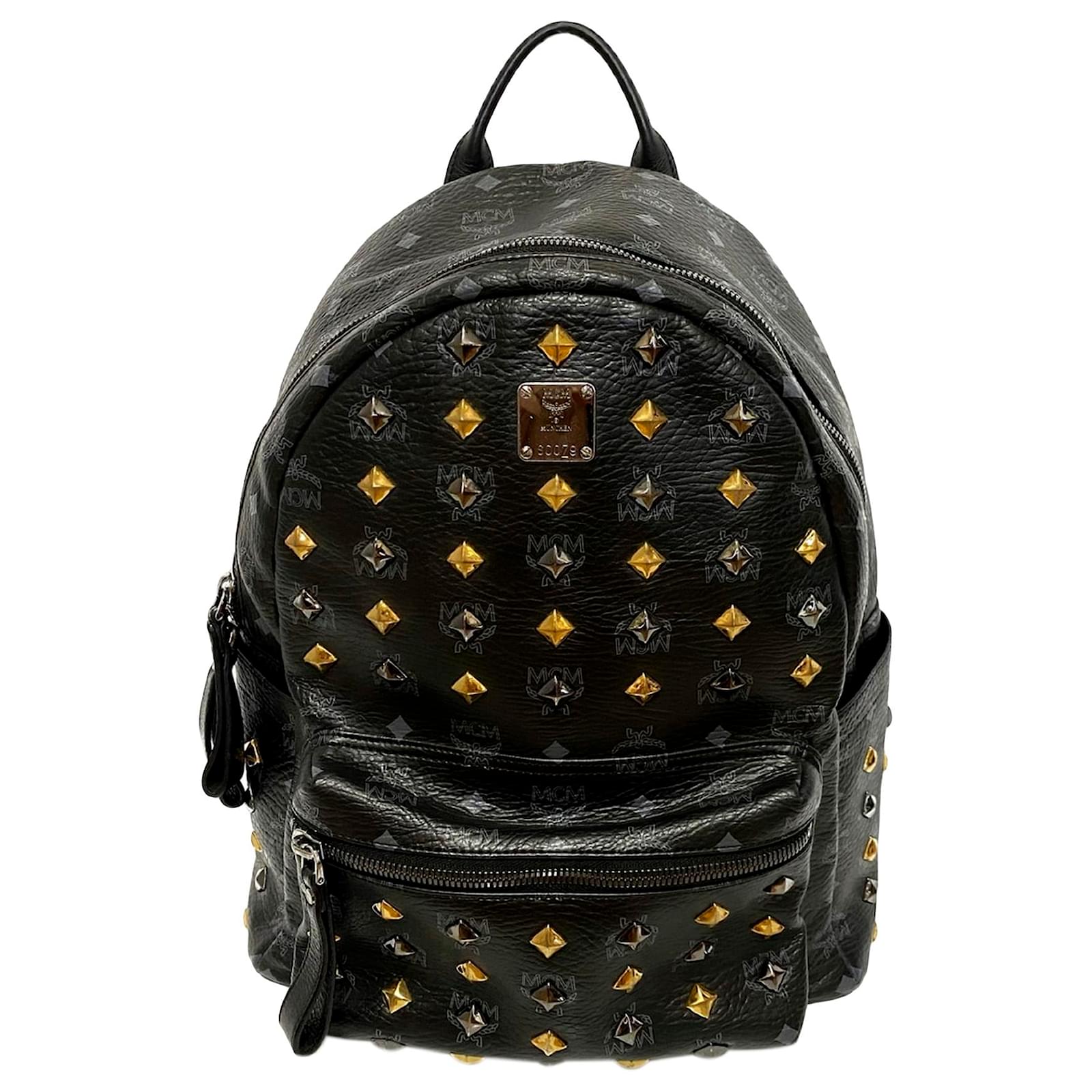 MCM Black Visetos Stark Leather Backpack Pony style calfskin ref.619369 Joli Closet