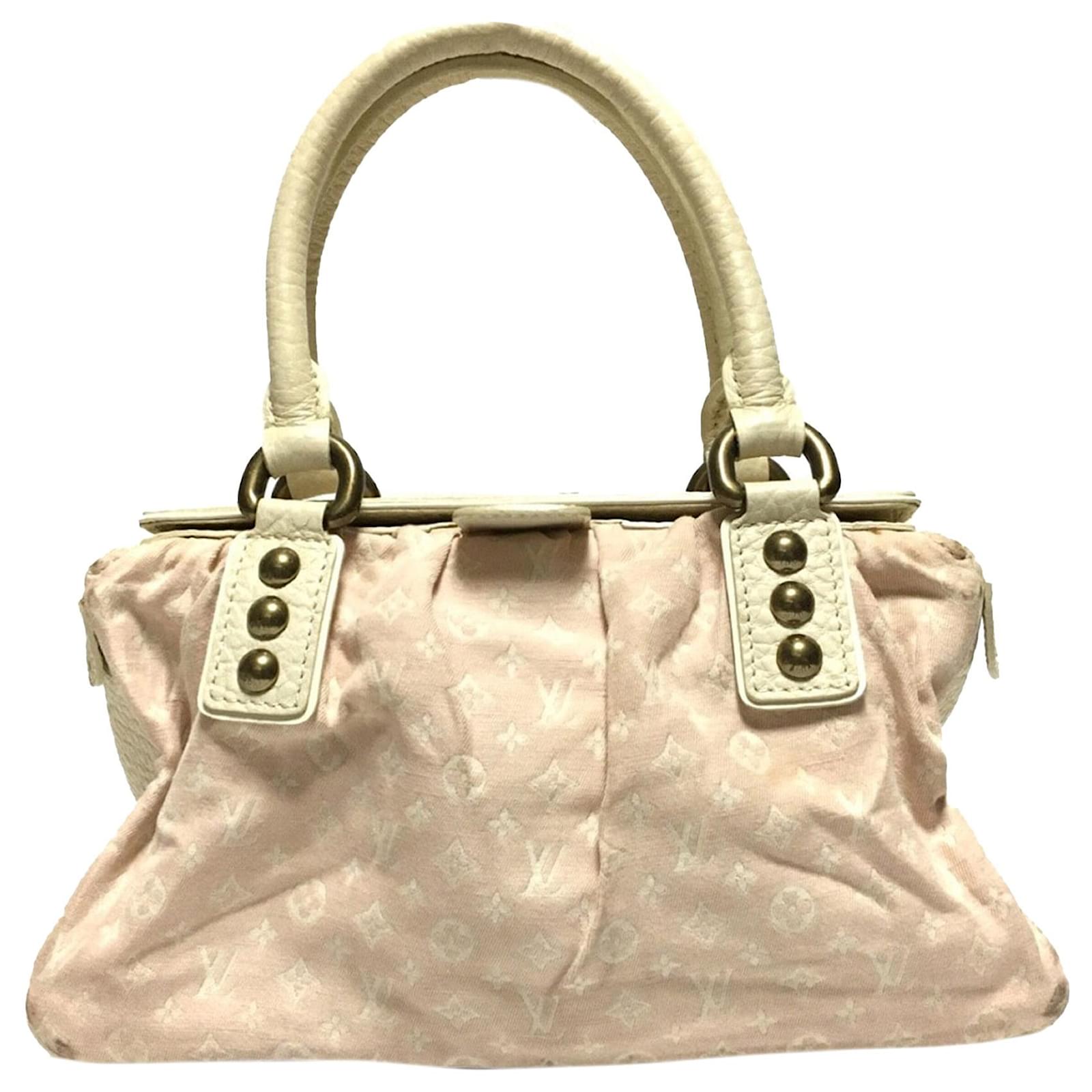 Louis Vuitton Pink Monogram Mini Lin Trapeze PM White Leather Cloth  Pony-style calfskin Cloth ref.619378 - Joli Closet