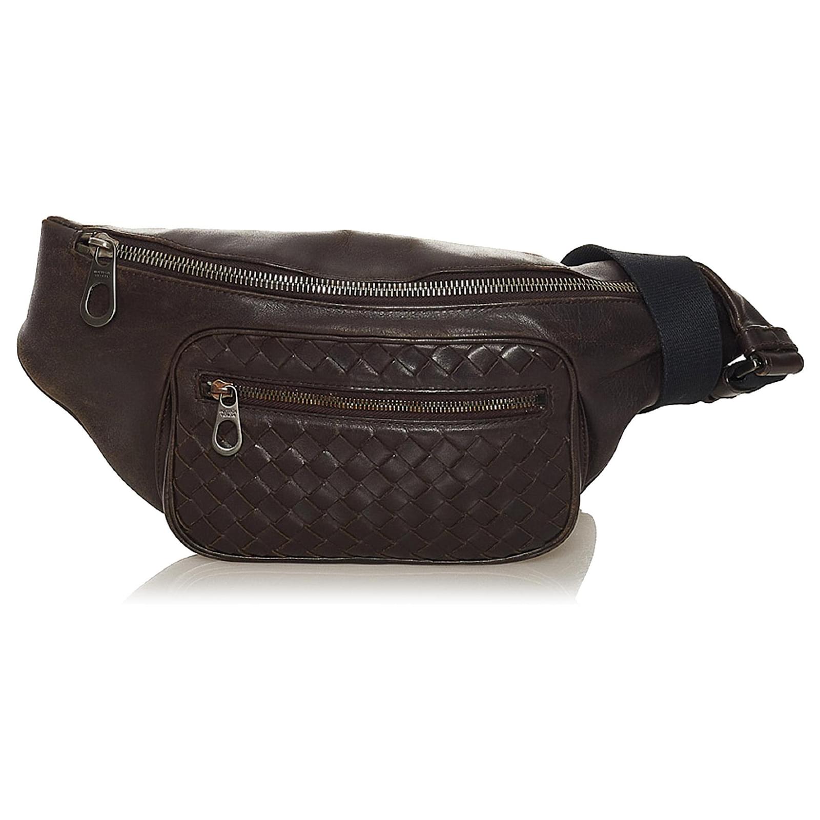 Bottega Veneta Brown Intrecciato Leather Belt Bag Dark brown