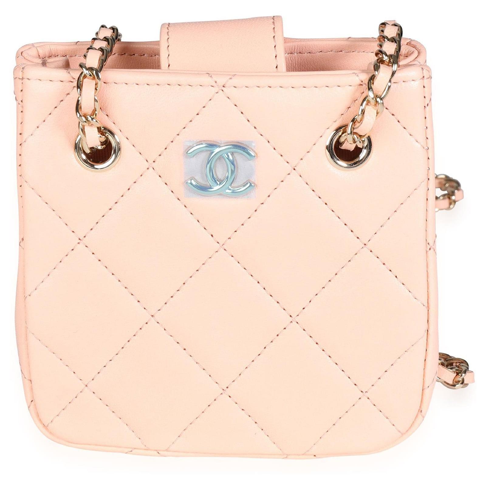 Chanel Pink Quilted Lambskin Tiny Shopping Bag Leather ref.620185 - Joli  Closet