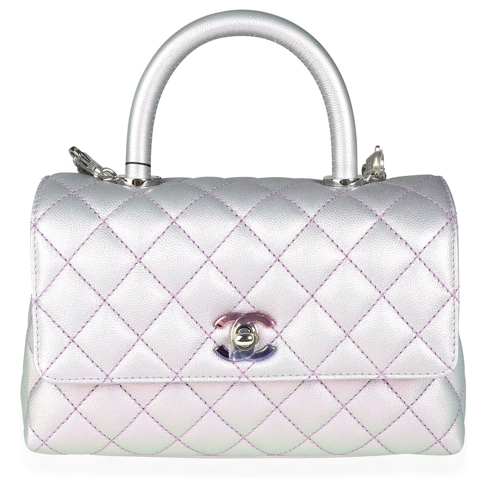 Chanel Light Purple Iridescent Quilted Caviar Small Coco Top Handle Bag  ref.620189 - Joli Closet