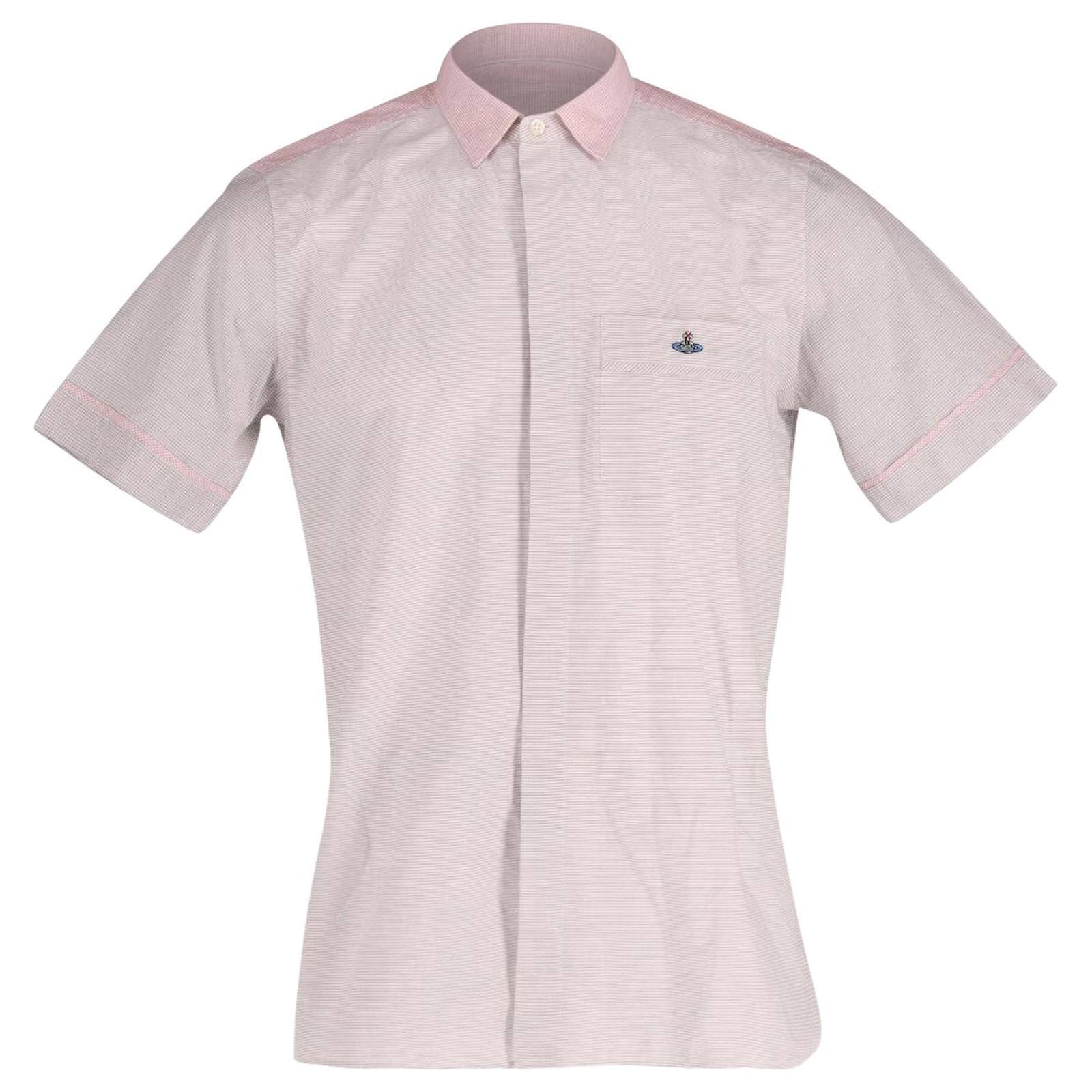 Vivienne Westwood Classic Short Sleeve Button Front Shirt in Pink and Grey Cotton Python print ref.620215 Joli Closet