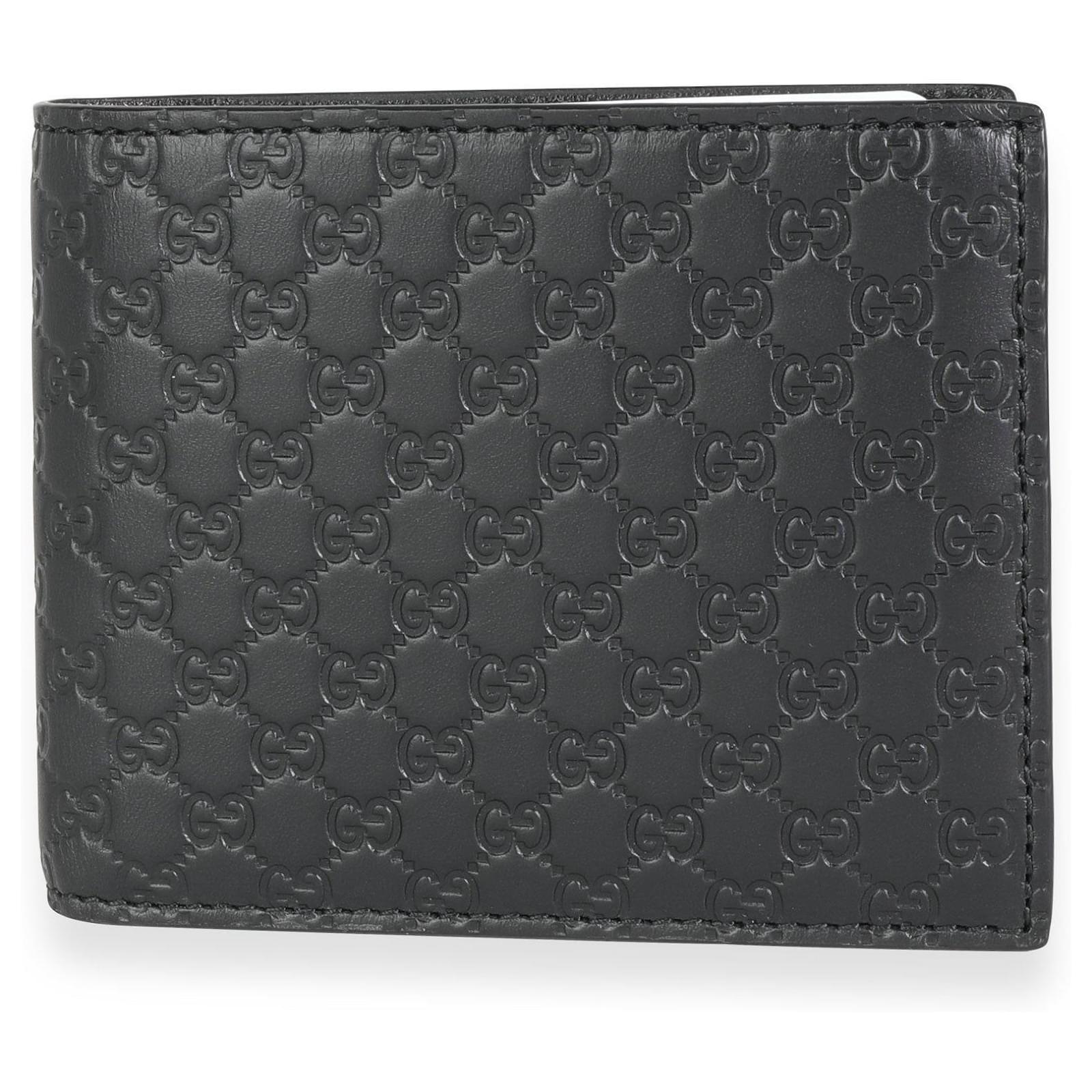 Gucci Black Microssima Leather Bi-fold Signature Wallet ref.620219 ...