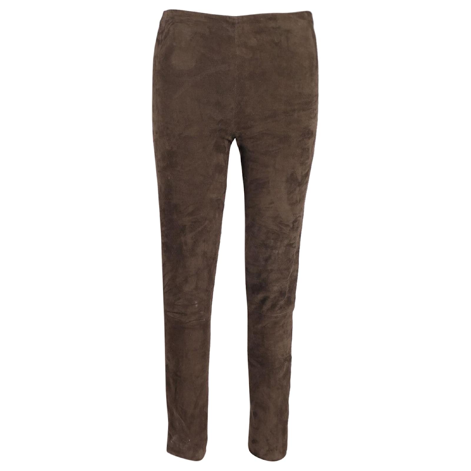 The Row Slim Fit Leggings aus khakigr nem Lammleder Lammfell ref