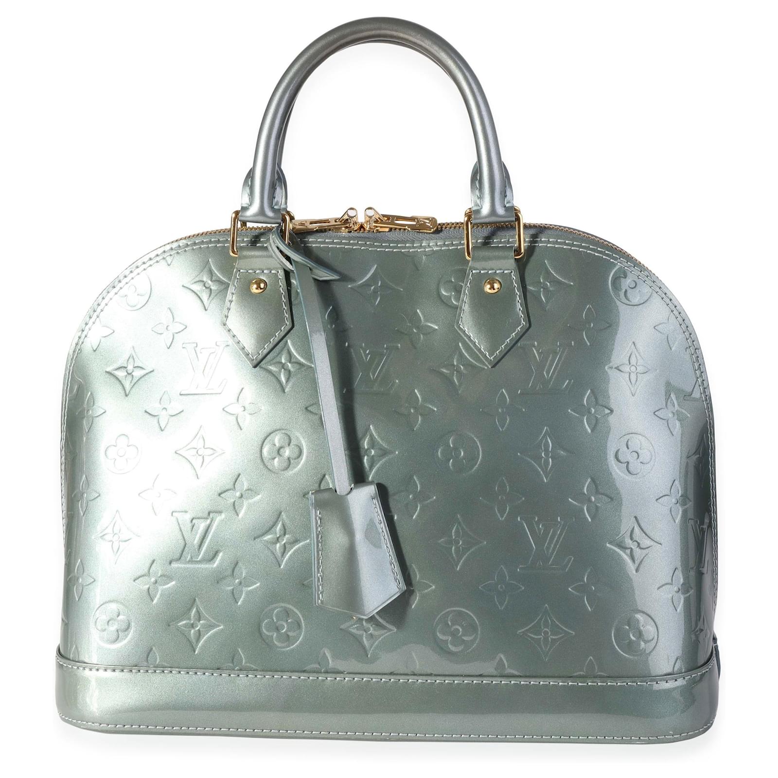 Louis Vuitton Givre Monogram Vernis Alma Mm Grey Leather ref
