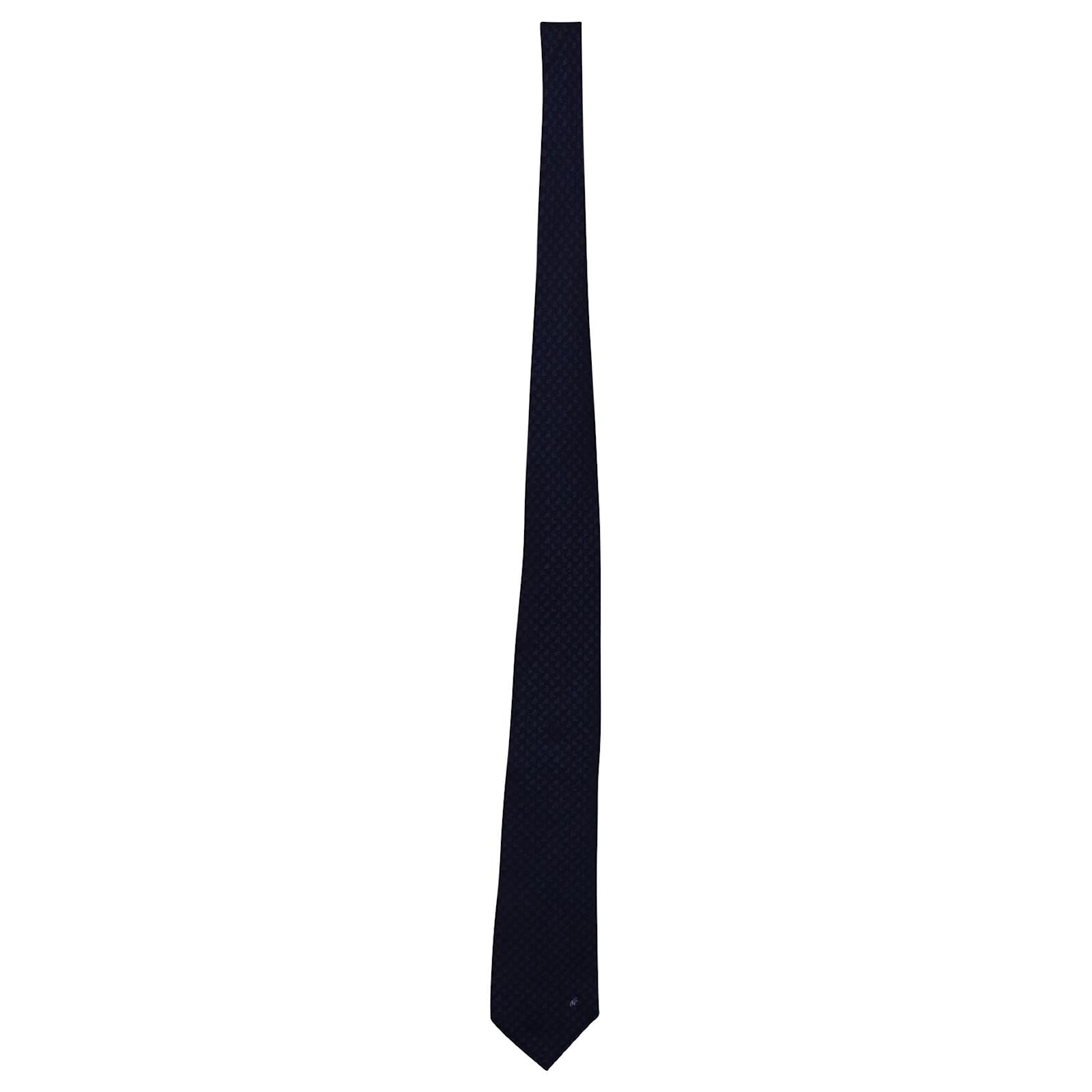 Bulgari Bvlgari Printed Tie in Navy Blue Silk ref.620431 - Joli Closet