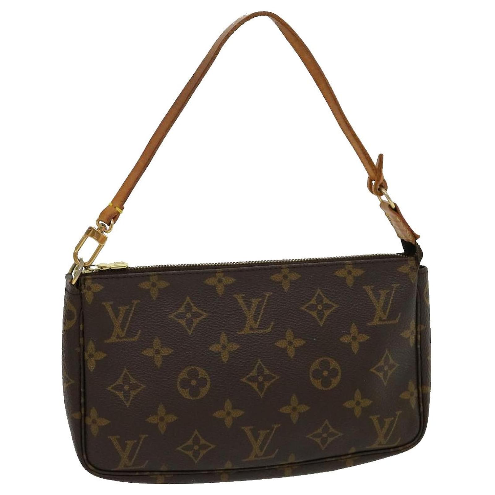 Pochette accessoire cloth handbag Louis Vuitton Brown in Cloth