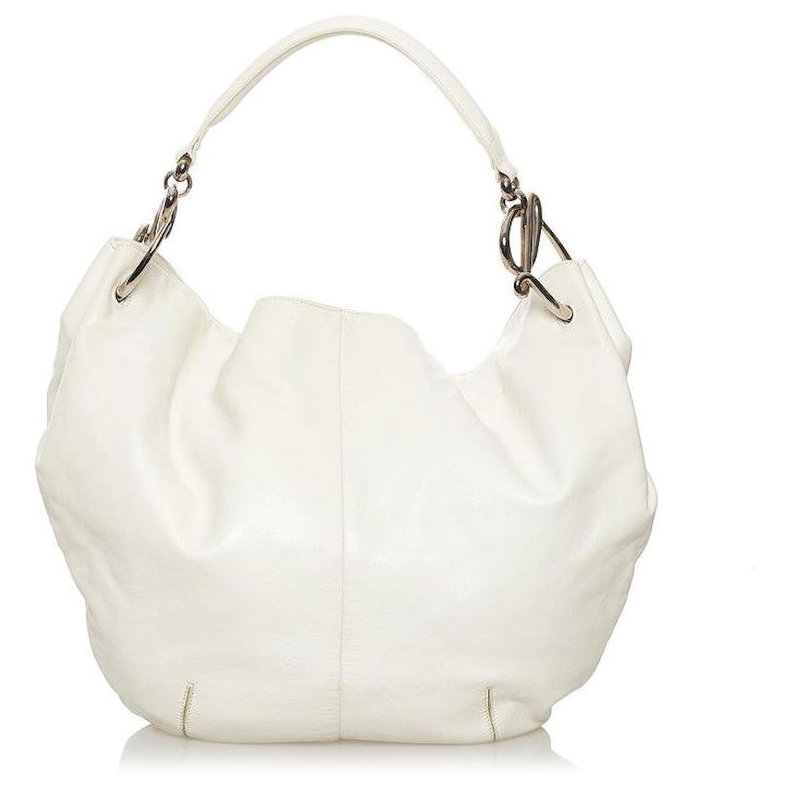 Loewe Saddle Bag 21 White Beige Leather 280432