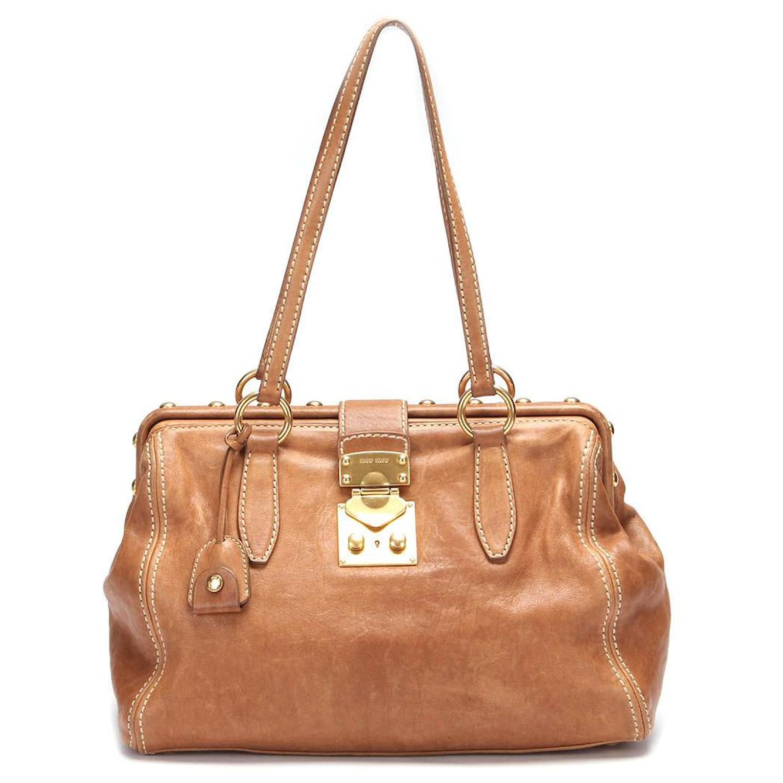 Miu Miu Leather Shoulder Bag Brown Ponystyle calfskin ref.621409