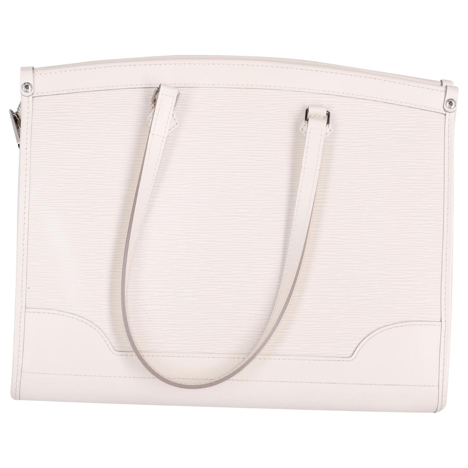 Bolso de Mano Louis Vuitton LV Madeline PM Cuero Epi Blanco Marfil