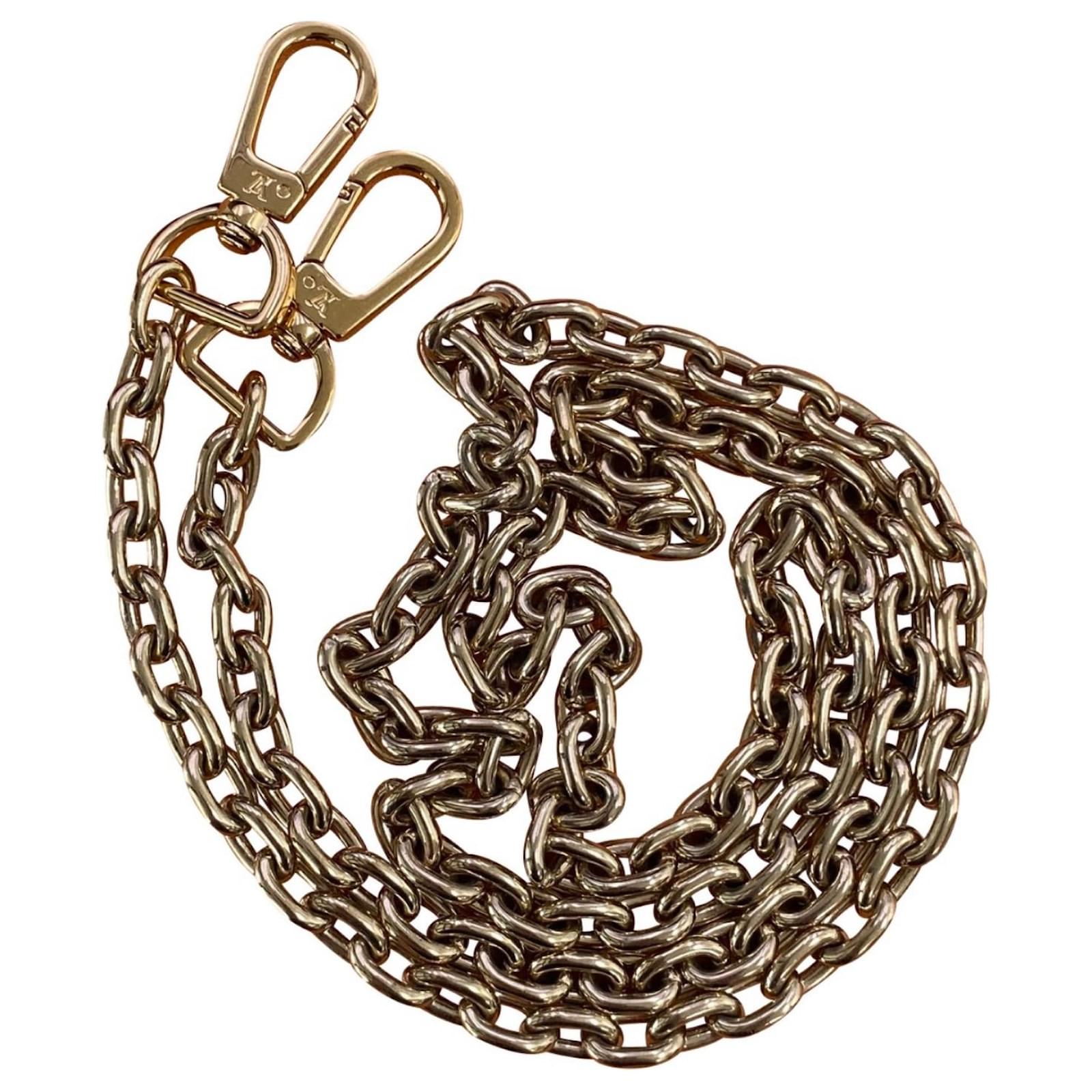 Louis Vuitton detachable chain shoulder strap in golden metal ref