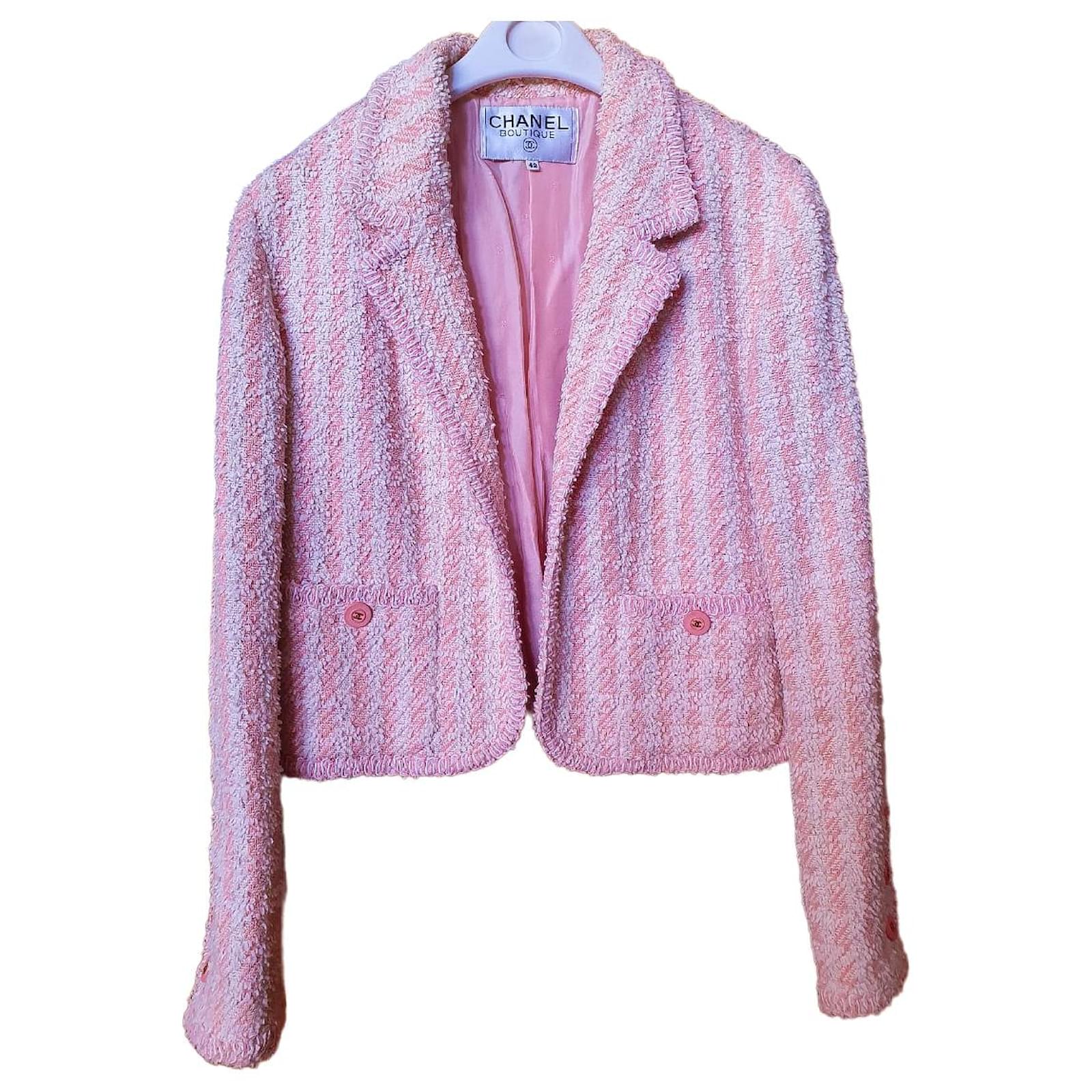 Chanel vintage jacket. Pink Tweed ref.622249 - Joli Closet