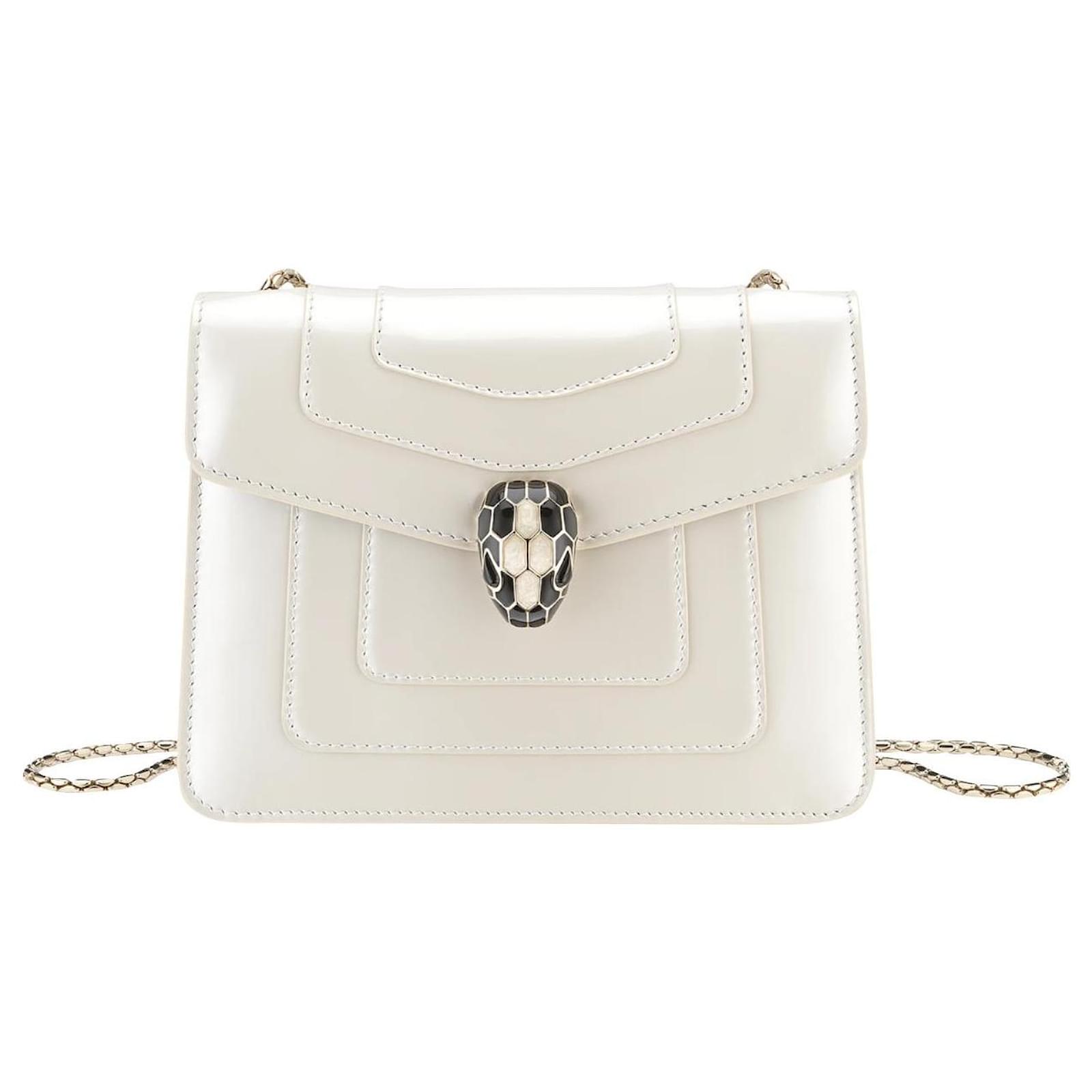 Bvlgari Off White Printed and Embroidered Leather Small Serpenti Forever Shoulder  Bag - ShopStyle