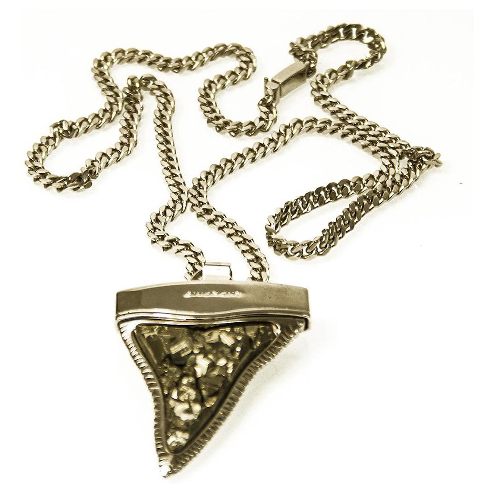 Givenchy Silver Crystal 4G Lock Necklace Givenchy