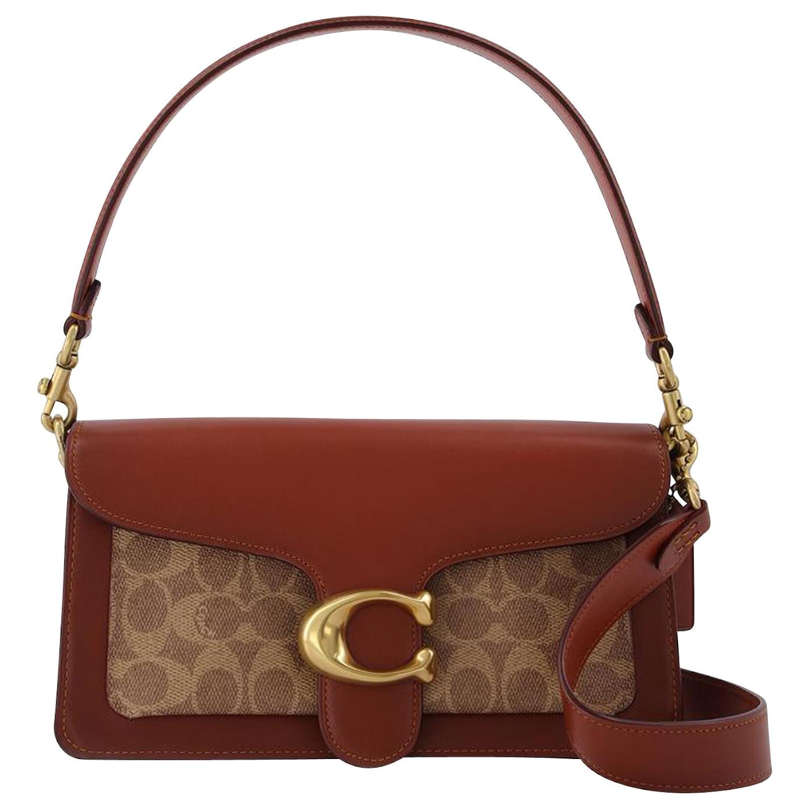 Coach Coated Canvas Signature Tabby Shoulder Bag 26 in Tan Brown Cloth