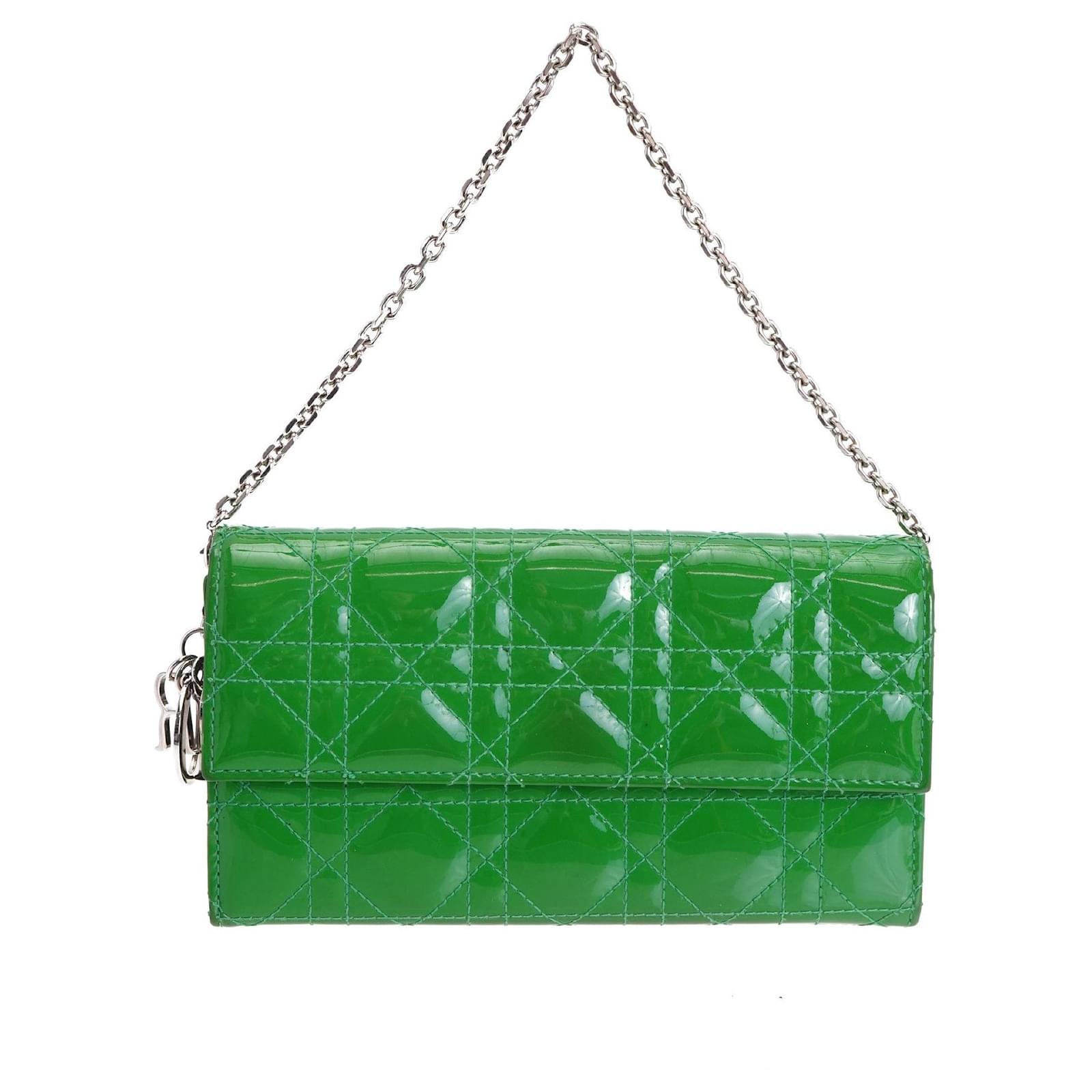 Dior Lady Dior Rendezvous Wallet Green ref.623118 Joli Closet