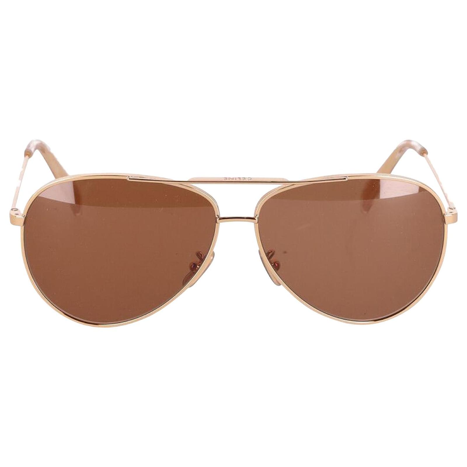Céline Gafas de sol Celine Aviator Slim en metal dorado
