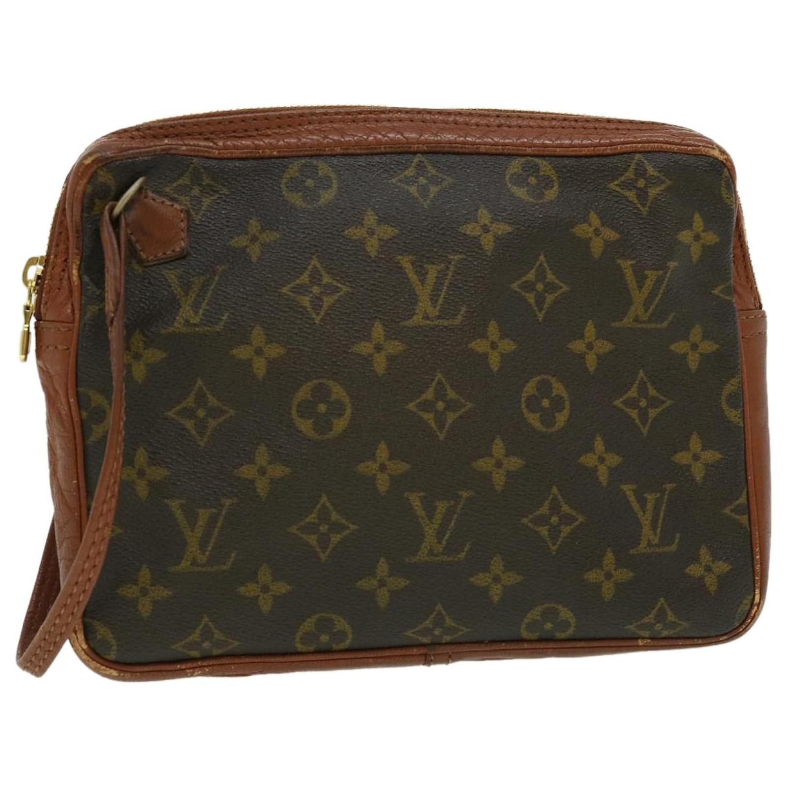 Auth Louis Vuitton Vintage Monogram Brown Orsay Clutch Bag
