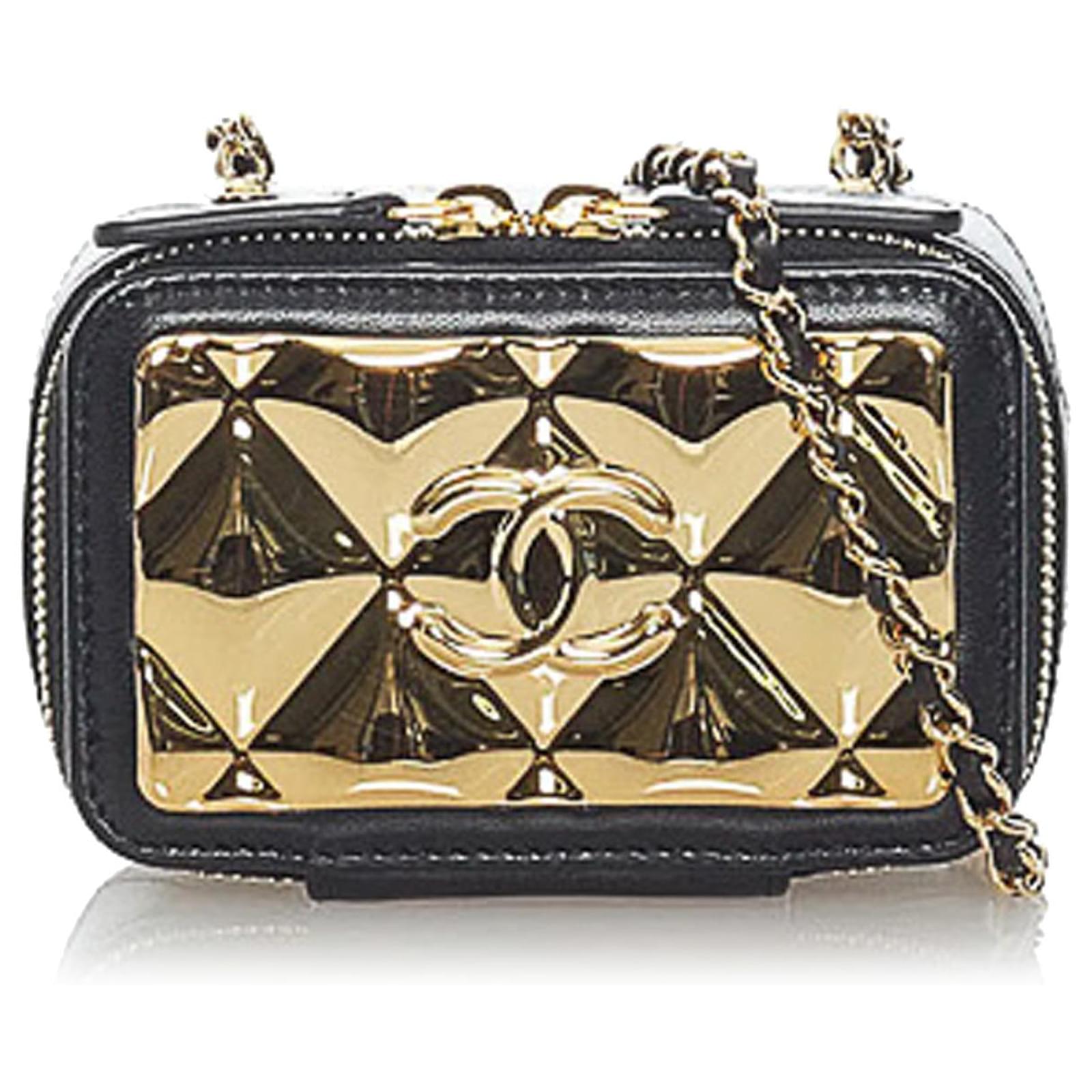 Chanel Flap Card Holder Wallet Blue Lambskin Light Gold Hardware