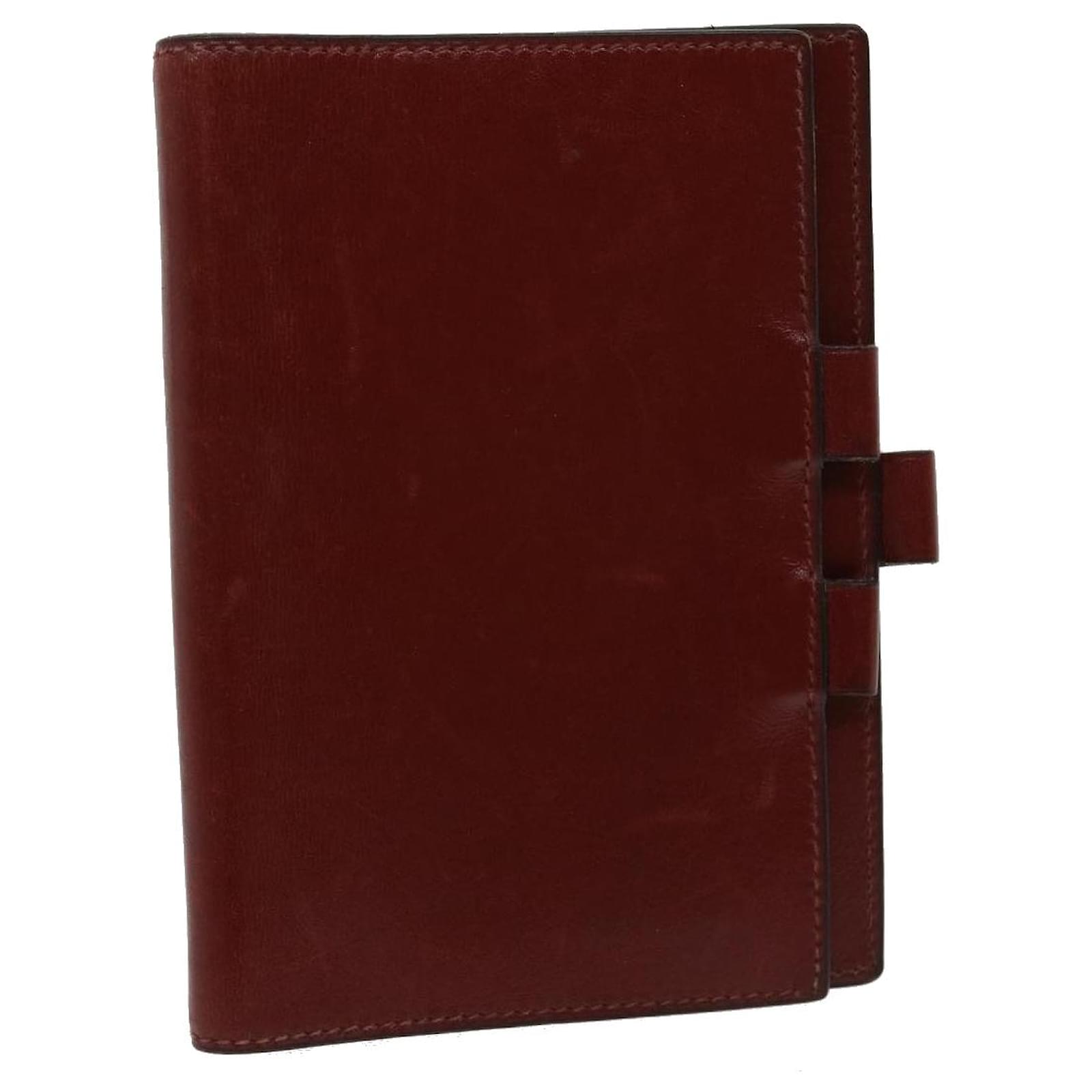 Hermès HERMES Day Planner Cover Leather Red Auth kk108 ref.624476