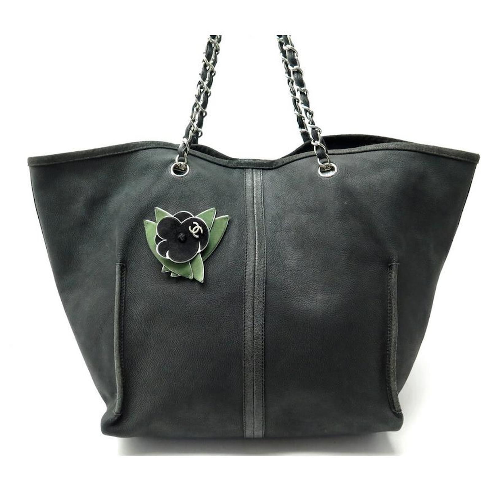 Chanel Black Patent Leather Camellia Flower Classic Flap Shoulder Bag