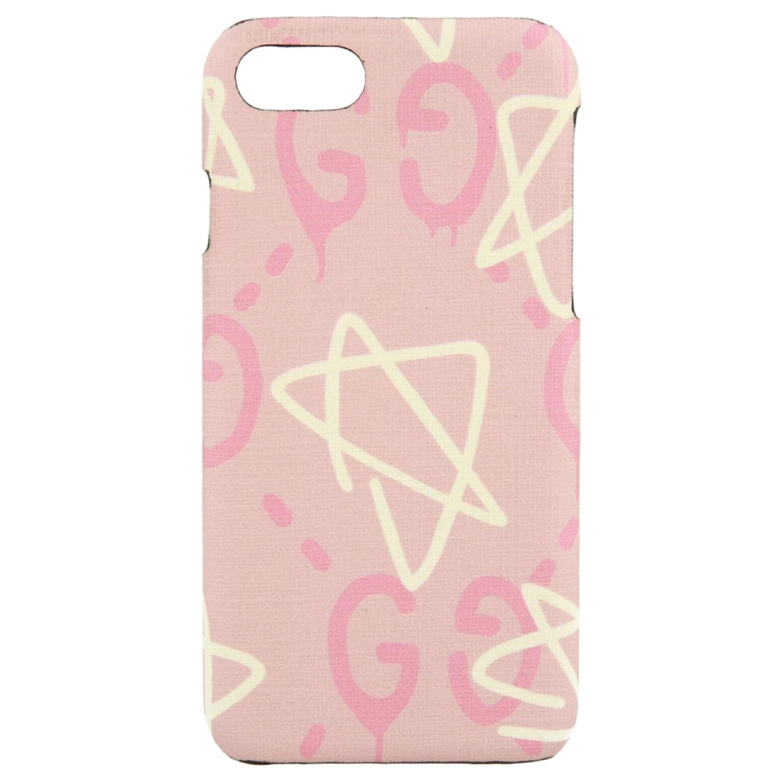 Gucci GG Ghost Monogram iPhone 7 Case Pink Cloth ref.624850 - Joli