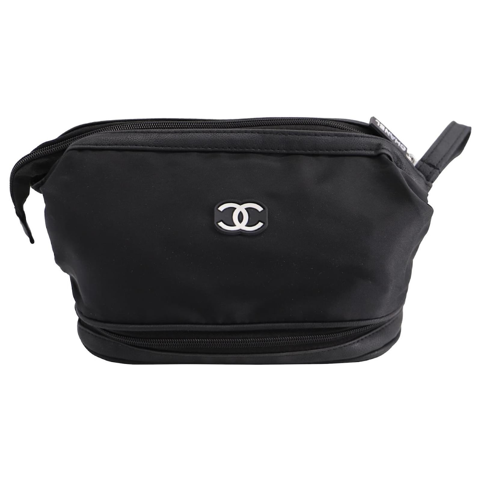 Chanel Cosmetic Pouch in Black Leather