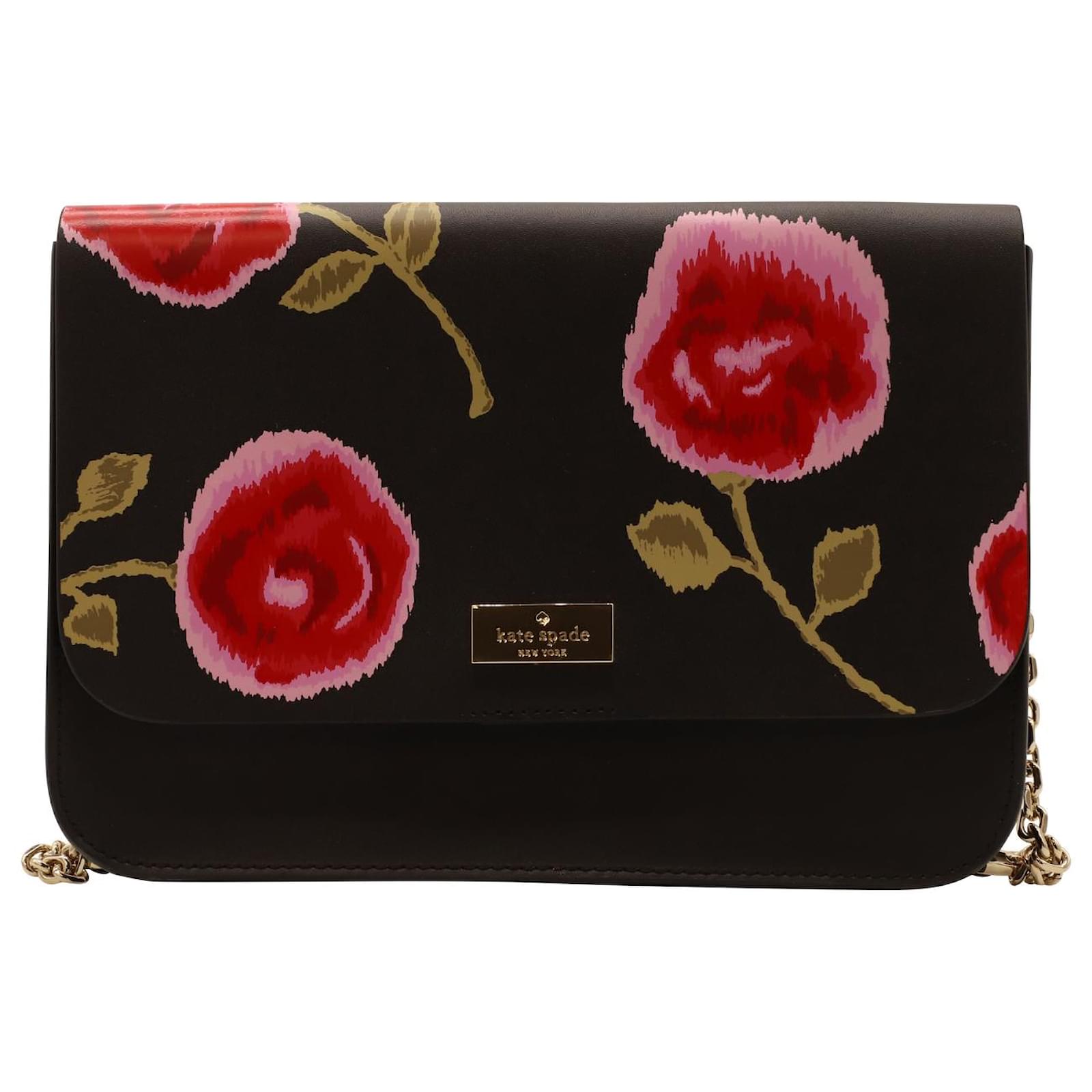 Kate Spade Hazy Floral Print Shoulder Bag in Black Leather ref.625010 -  Joli Closet